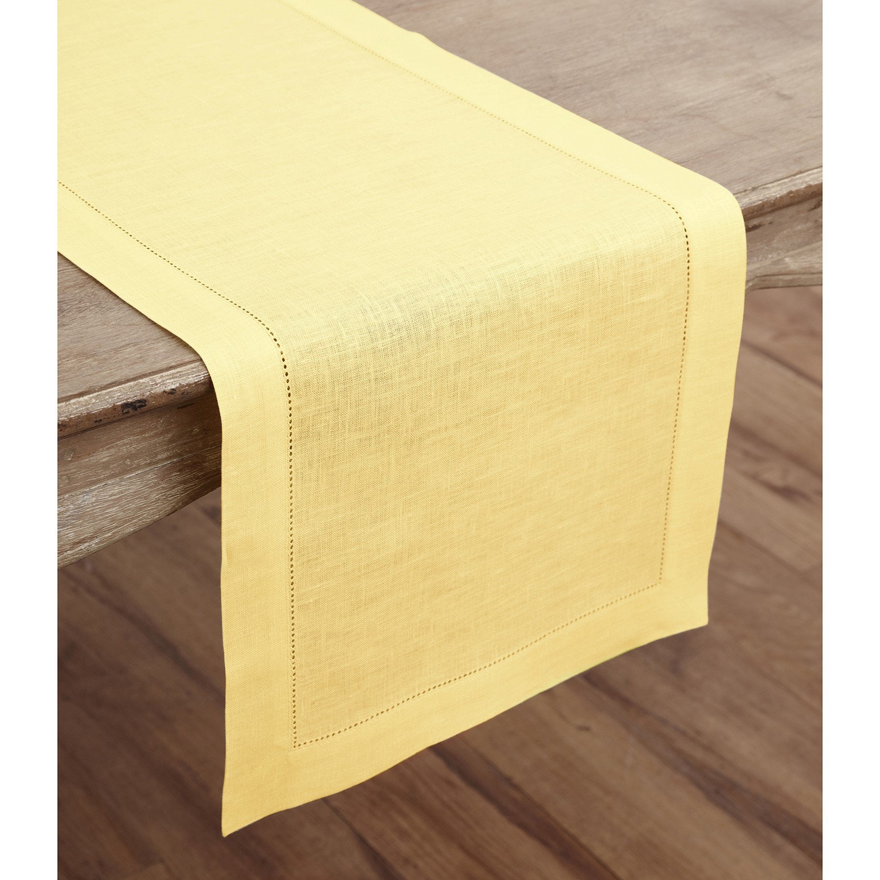 Elegant Classic Hemstitch Table Runner - Premium Linen Dining Table Decor for Weddings, Holidays & Home Decor