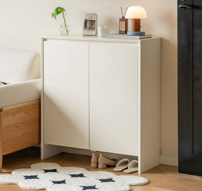 Premium New Zealand Pine Solid Wood Entryway Shoe Cabinet - Stylish Storage for Shoes, Hats & Accessories - Perfect for Hallway, Foyer & Mudroom Organization