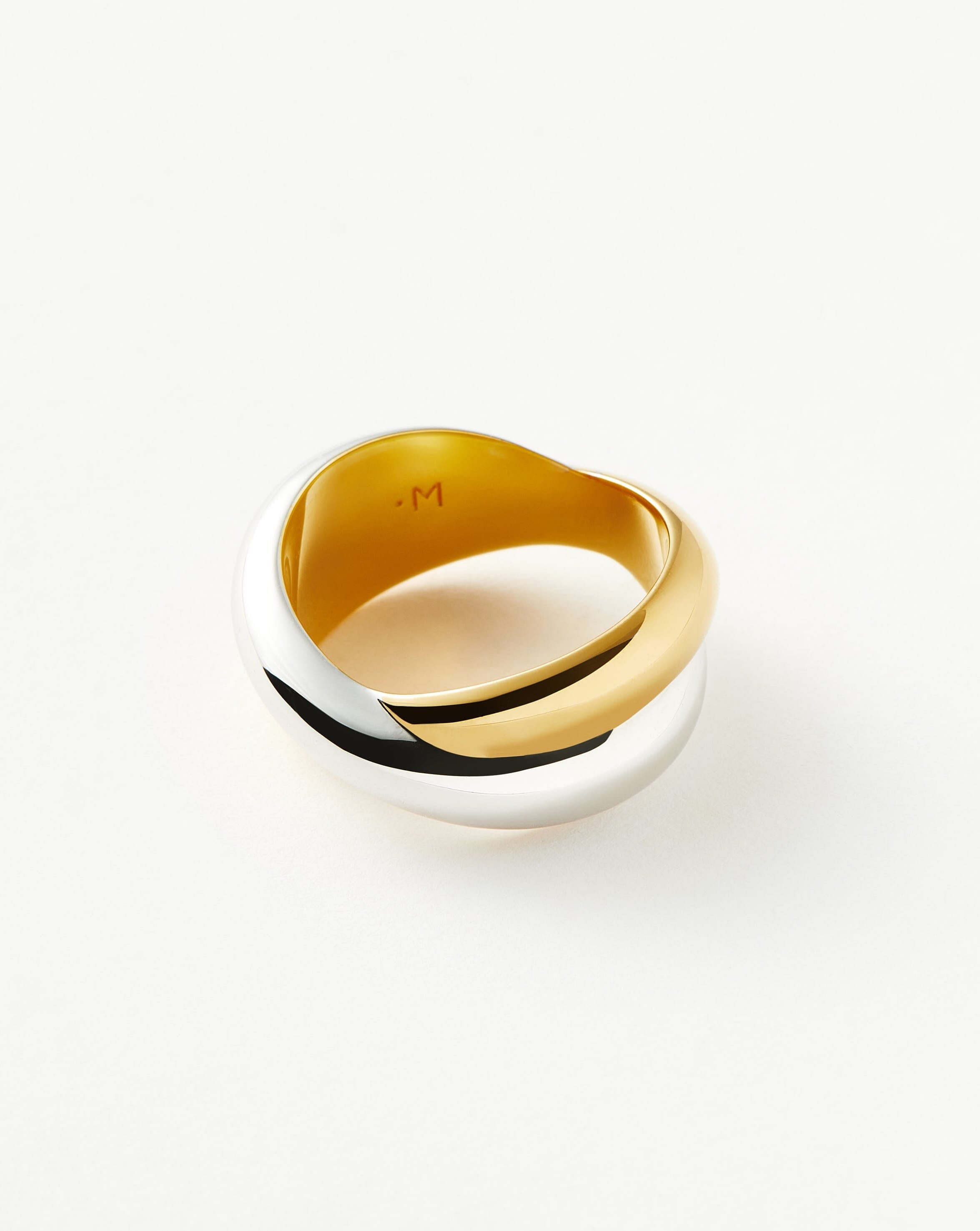 Lucy Williams Chunky Entwine Ring | Mixed Metal Stackable Statement Jewelry for Women | Perfect for Everyday Wear, Date Night & Special Occasions
