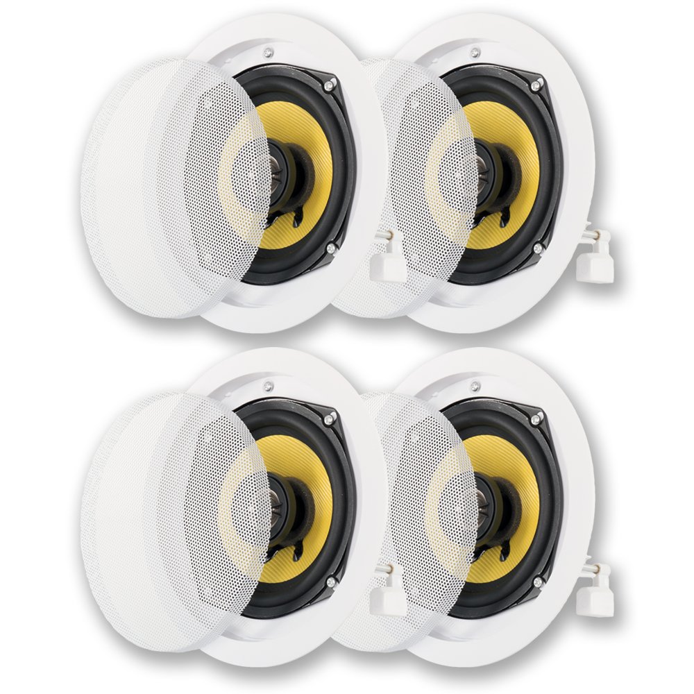 Premium Acoustic Audio HD-5 In-Ceiling Speakers - 2 Pair Pack for Home Theater & Surround Sound System - Perfect for Living Room, Bedroom, and Basement Audio Setup