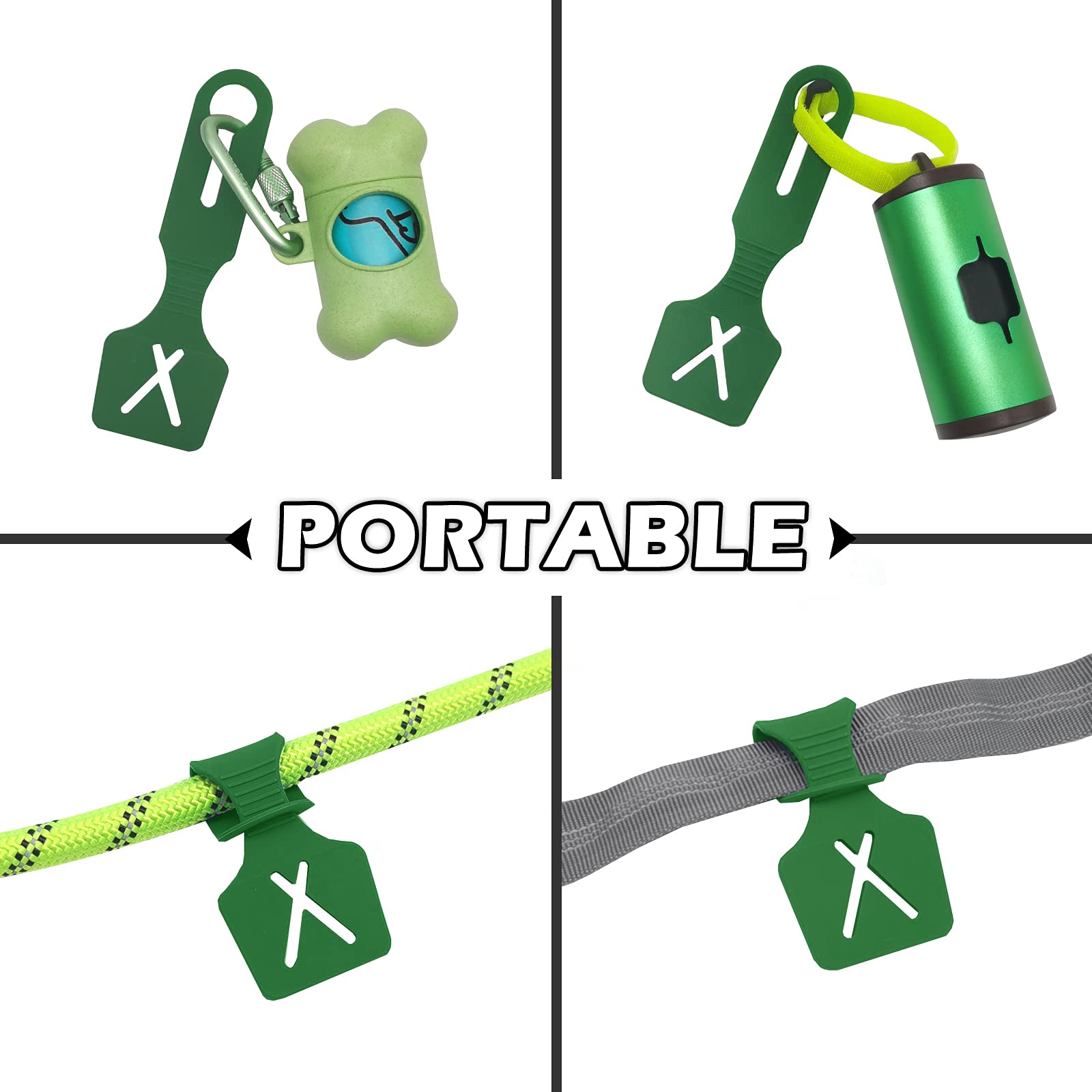 Eco-Friendly Silicone Dog Poop Bag Holder for Leash - Durable & Odor-Proof Poo Carrier (Forest Green, 2 Pack) - Perfect for Walking, Hiking & Outdoor Adventures with Your Pet