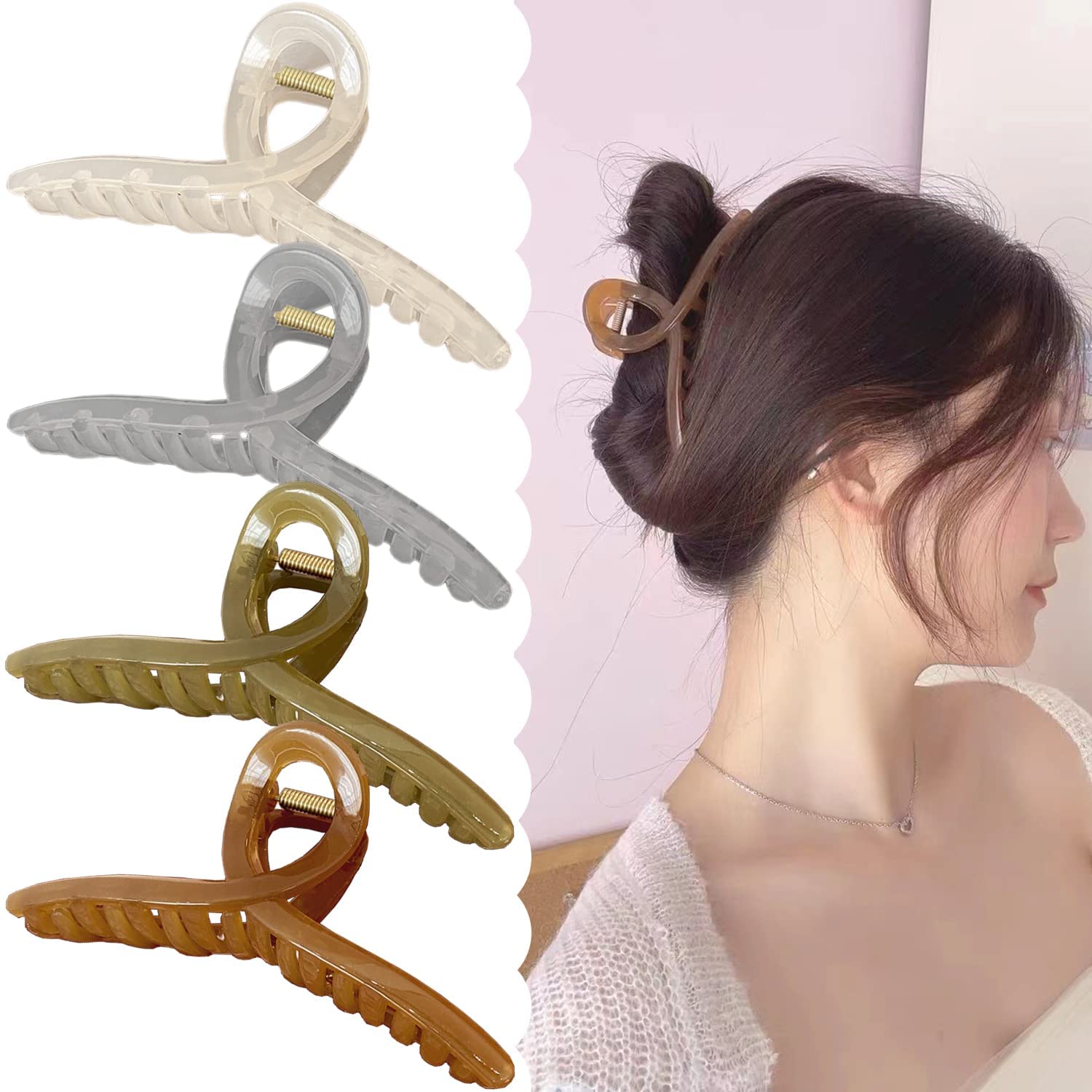 4Pcs Large Butterfly Hair Clips for Women & Girls - 5