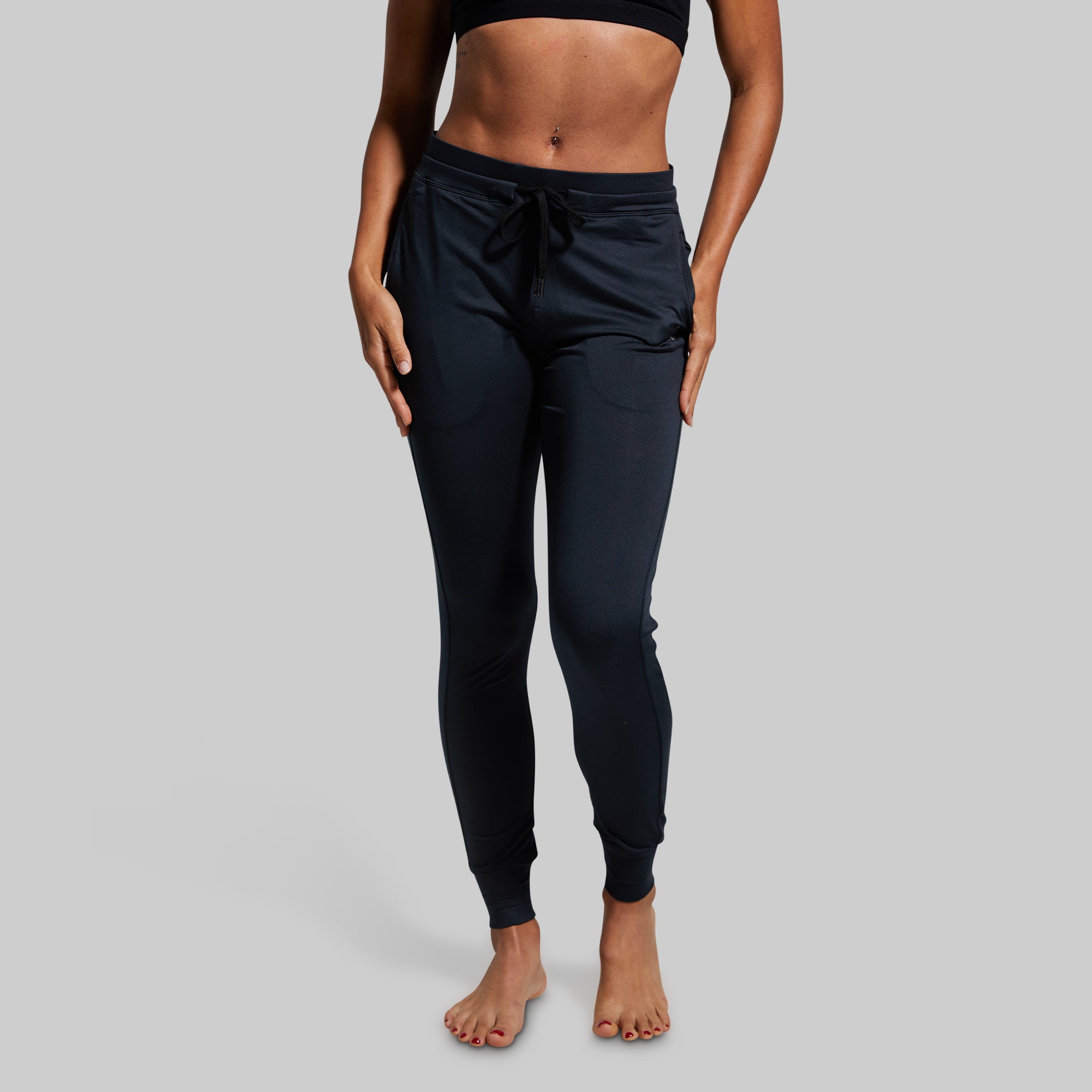 Women's Comfortable Athleisure Jogger Pants - Soft Lounge Pants for Yoga, Running & Relaxation (Black) - Perfect for Workout Recovery & Casual Wear