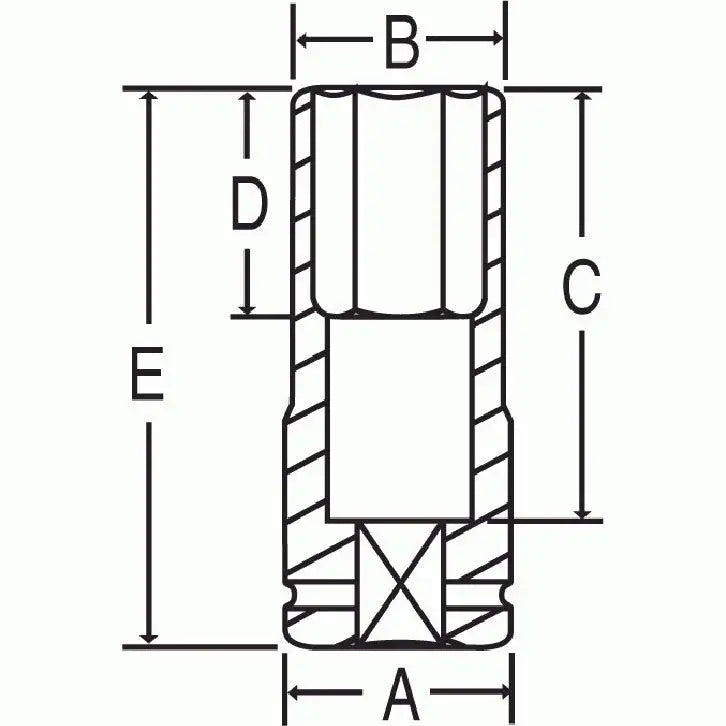 GP #5 Drive Extra Deep/Thin Wall Socket - Professional Grade Impact Socket for Automotive & Industrial Use
