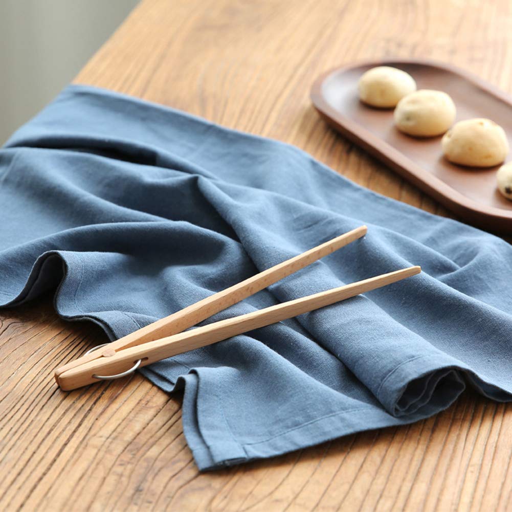 2-Pack Extra Long Wooden Tongs (9.8 Inch) - Perfect Kitchen Utensil for Serving Cheese, Bacon, Muffins, Fruits & Toast - Great for Tea Time, Picnics & BBQ Cooking