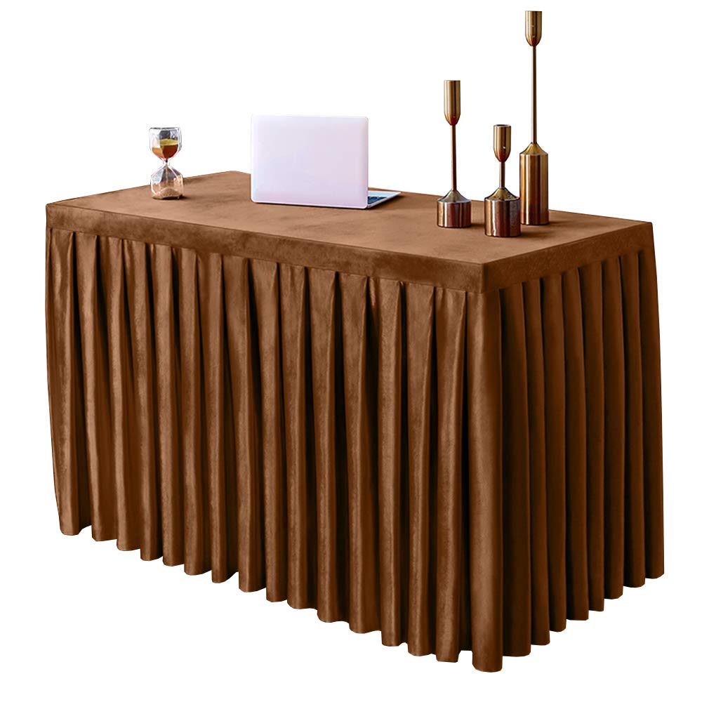 Velvet Rectangle Conference Table Cloth - Stain Resistant & Washable Table Cover Protector with Skirt for Office Meetings, Business Events & Exhibitions | Durable Tablecloth for Professional Settings