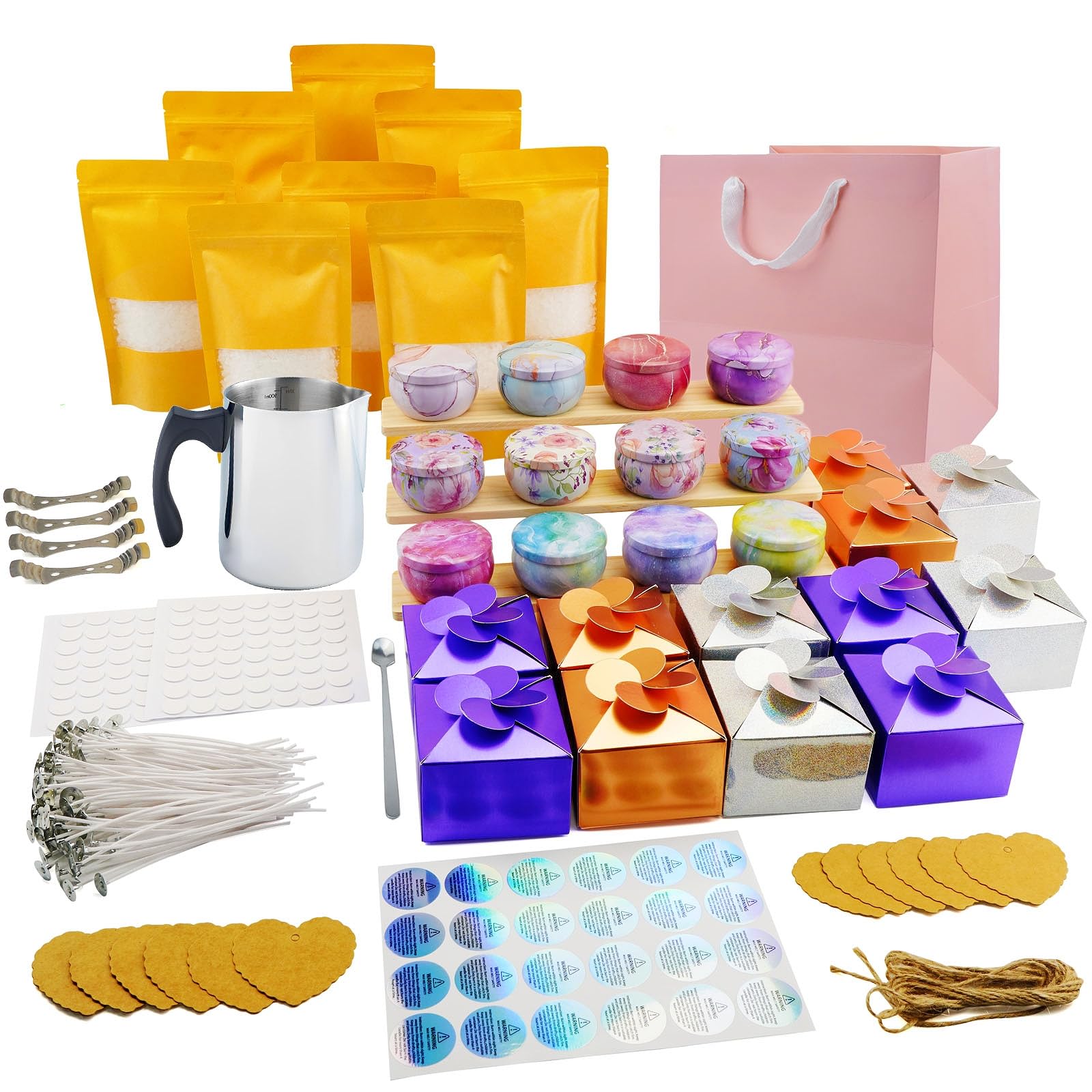 DIY Beeswax Candle Making Kit for Adults & Beginners - Complete Home Decoration Candle Craft Set with Pink Wax, Wicks & Tools - Perfect for Gifts, Relaxation & Aromatherapy
