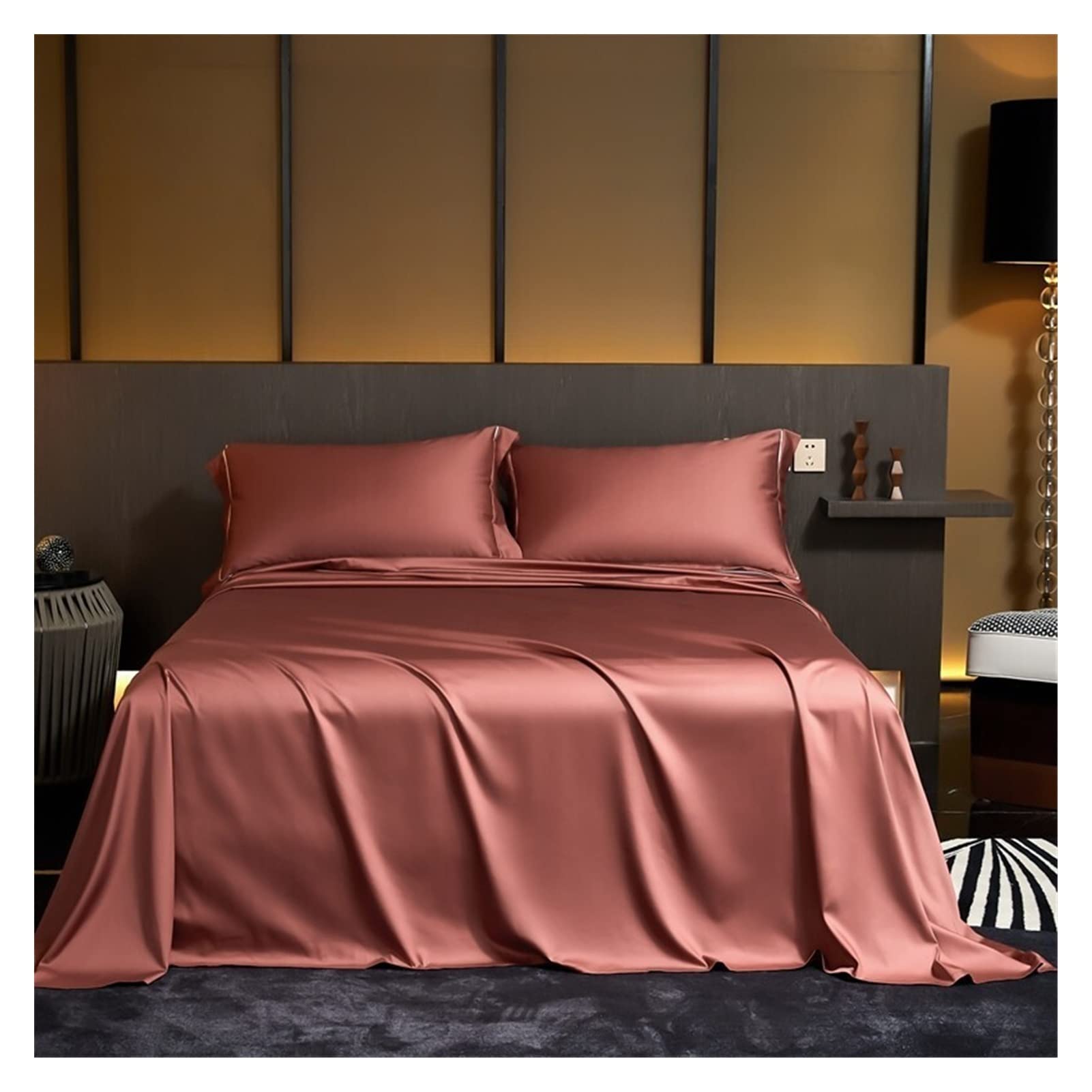 TOMYEUS Luxury 1000TC Egyptian Cotton Bed Sheet Set - 4 Piece Duvet Cover Set with Flat Sheet & Pillowcases for Queen/King Size Beds | Ultra Soft Bedding for Master Bedroom, Guest Room & Hotel Use