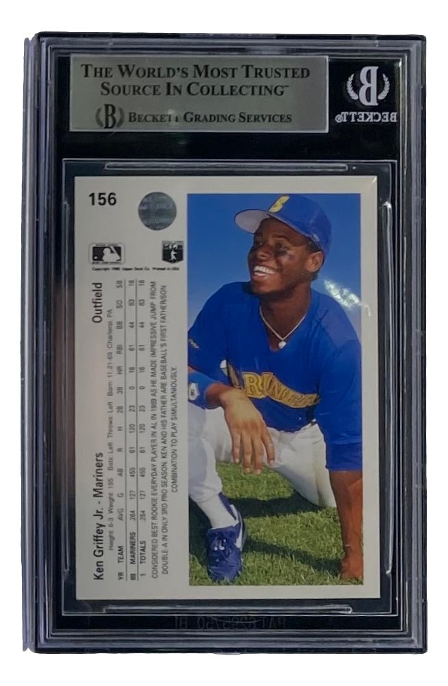 Ken Griffey Jr Autographed 1990 Upper Deck #156 Rookie Card - PSA/DNA Certified - Seattle Mariners Memorabilia - Perfect for Baseball Collectors & Sports Fans Display
