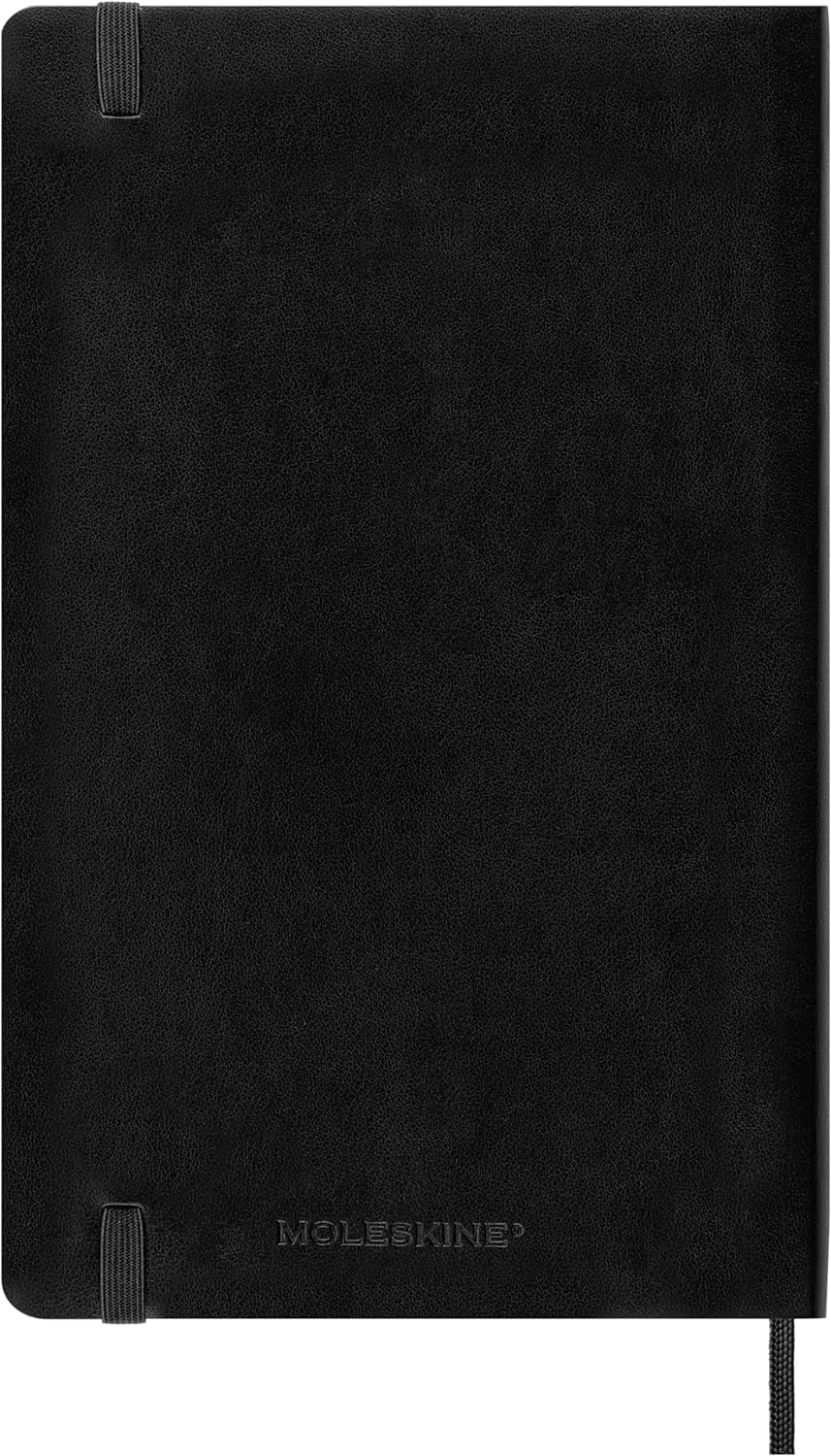**Moleskine 2025 Daily Planner - 12-Month Agenda with Soft Cover & Elastic Closure, Large 13x21 cm, Black - Perfect for Work, School & Personal Organization**