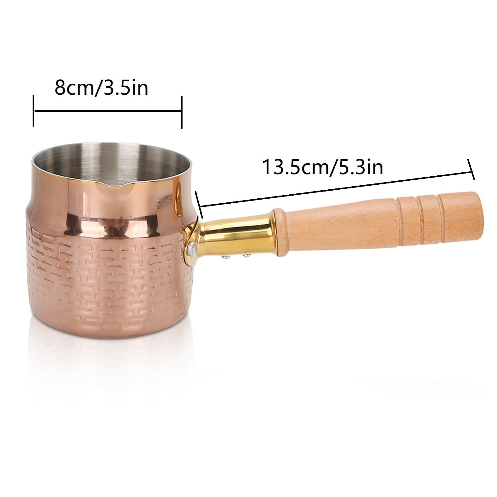 Stainless Steel Butter Warmer Pot - 330ML/11 Oz Small Saucepan for Melting Butter, Milk, Coffee & Tea | Stovetop & Dishwasher Safe | Perfect for Kitchen, Baking & Hot Beverage Preparation