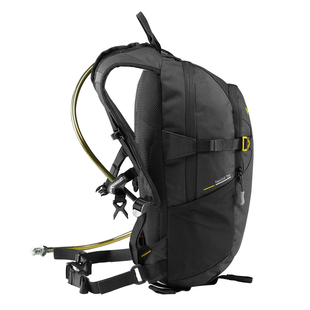 Caribee Razorbill Two 2L Hydration Backpack 18L - Lightweight Hiking Daypack for Outdoor Adventures, Camping & Travel - Black