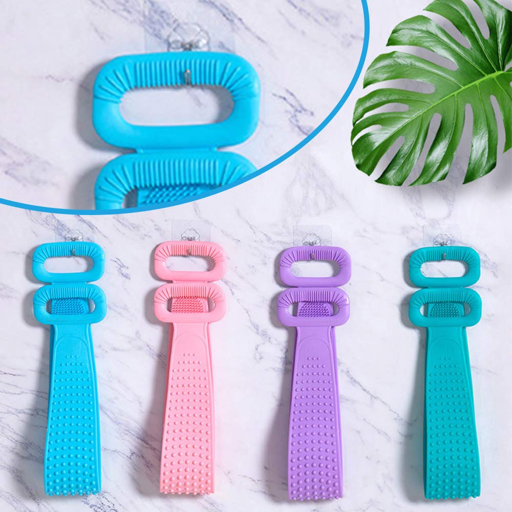 2 Pack Extra Long Silicone Back Scrubber for Shower - Exfoliating Bath Brush for Men & Women with Massage Bristles (30.54 & 30 Inch) - Perfect for Elderly Care & Deep Skin Cleansing - Ideal for Hard-to-Reach Areas & Spa-Like Experience at Home