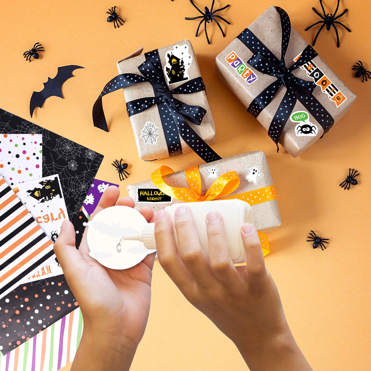 ASTARON 60 Sheets Halloween Pattern Paper Set - A5 Size (5.5