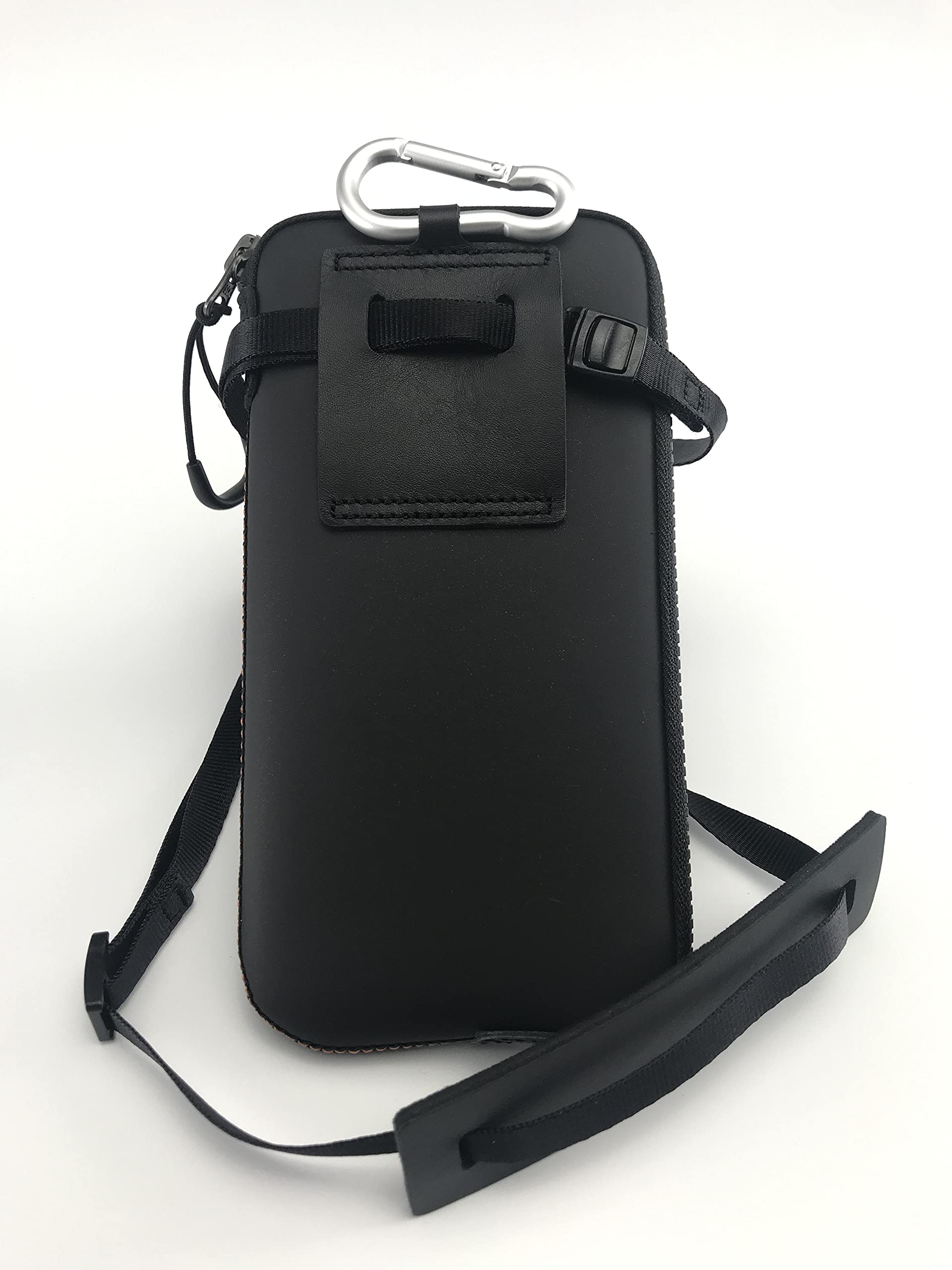 OneJoy Neoprene Phone Pouch for iPhone & Galaxy S23 Ultra - Crossbody Purse with Wrist Strap for Women [Carbon] - Perfect for Travel & Shopping