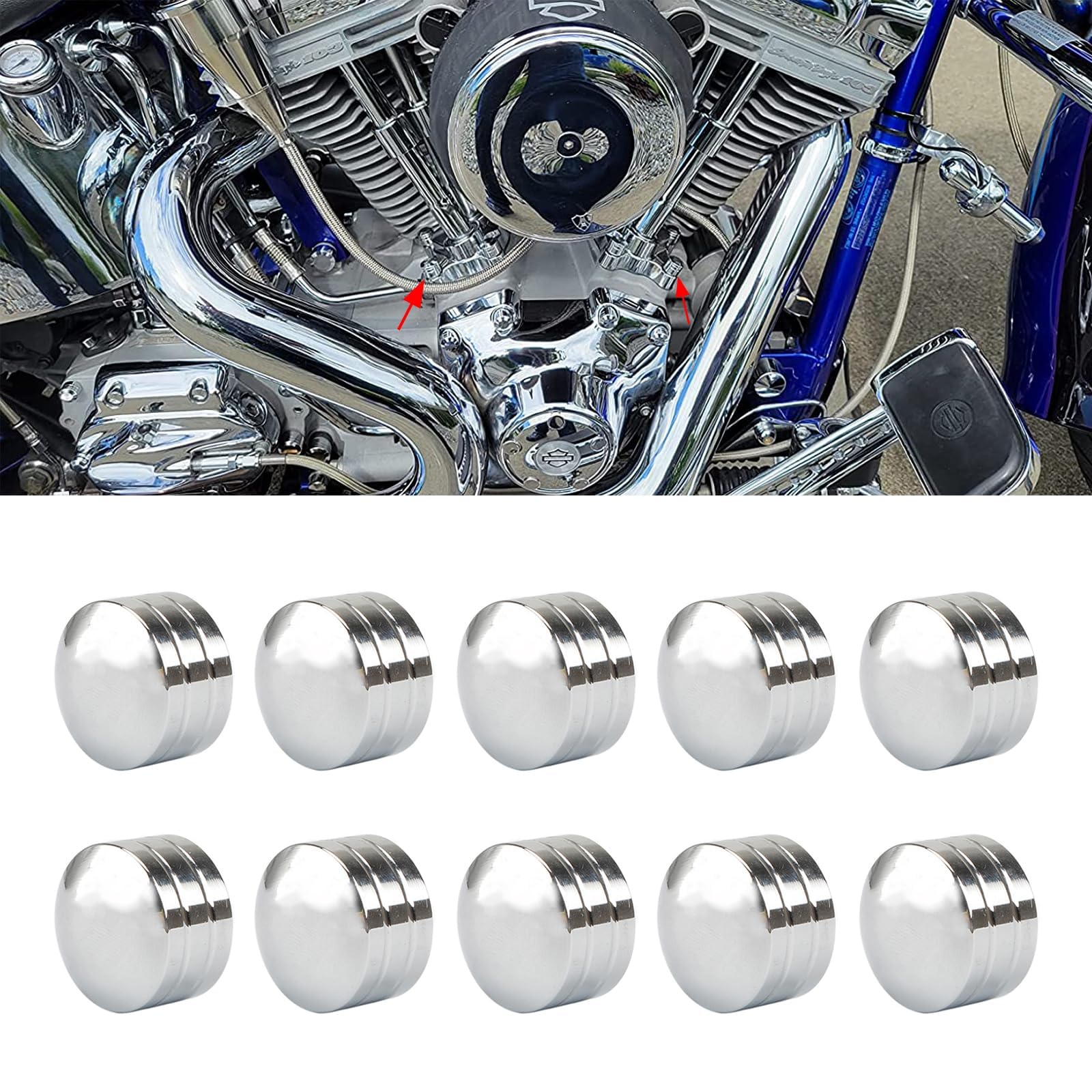 Harley Bolt Covers Kit 11mm-14.6mm for Touring, Road King & Sportster - Motorcycle Protection
