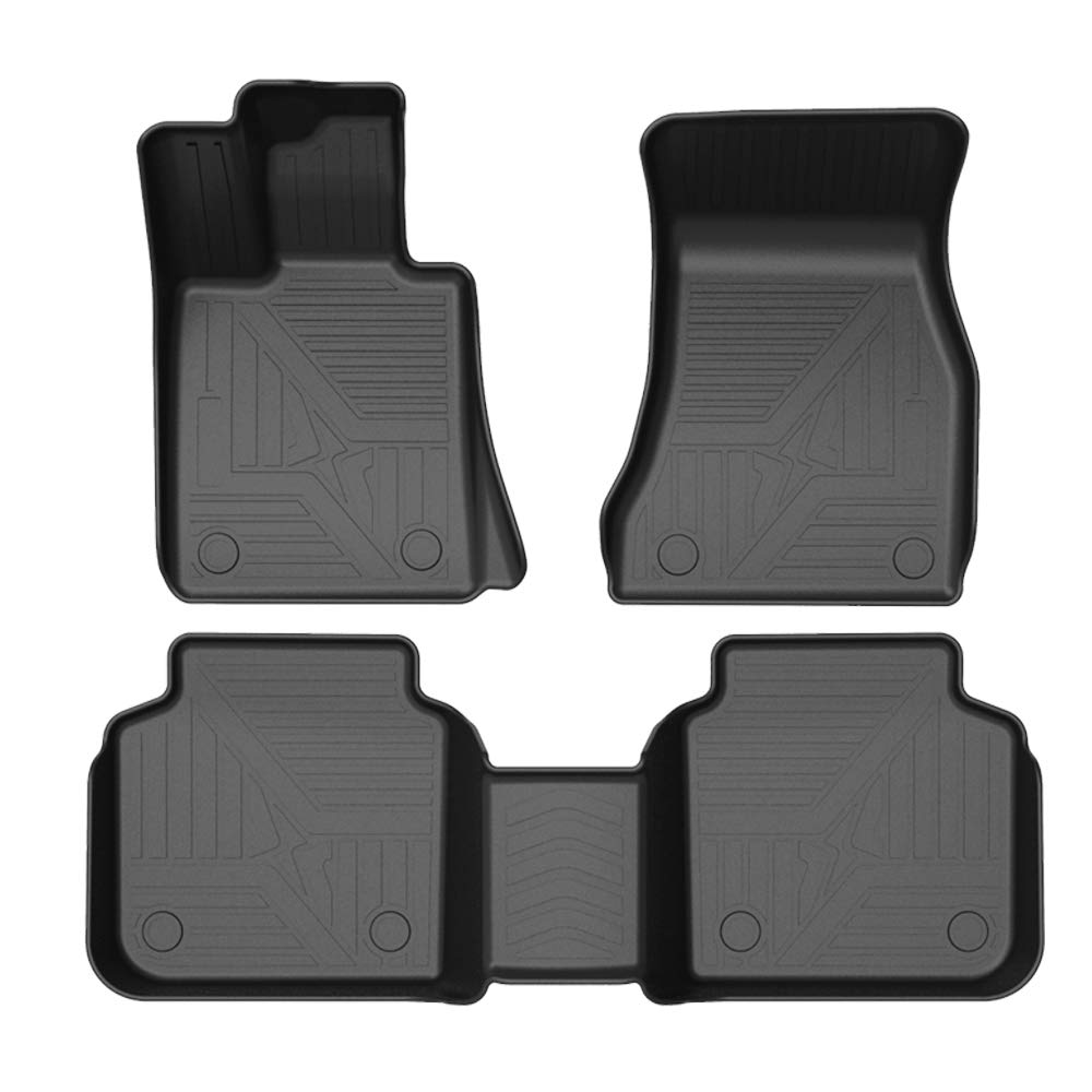 Premium TPE All-Weather Floor Mats for BMW 7 Series 2016-2021 - Custom Fit 1st & 2nd Row Floor Liners (Excludes Rear Executive Lounge Seating Package) | Waterproof, Durable Car Mats for Daily Commute & Road Trips
