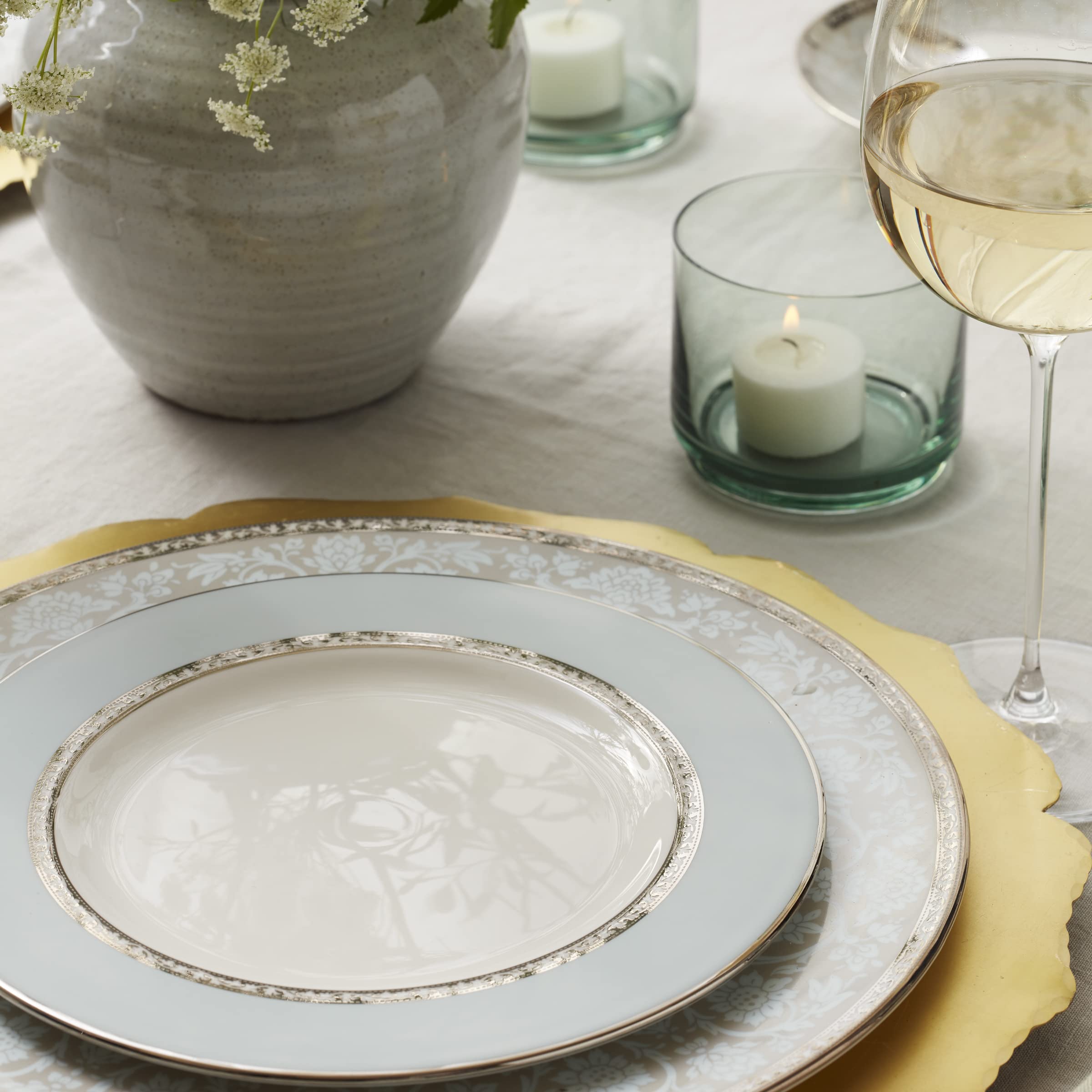 Lenox Westmore 5-Piece Dinner Plate Set - Elegant White Porcelain Tableware for Formal Dining & Special Occasions