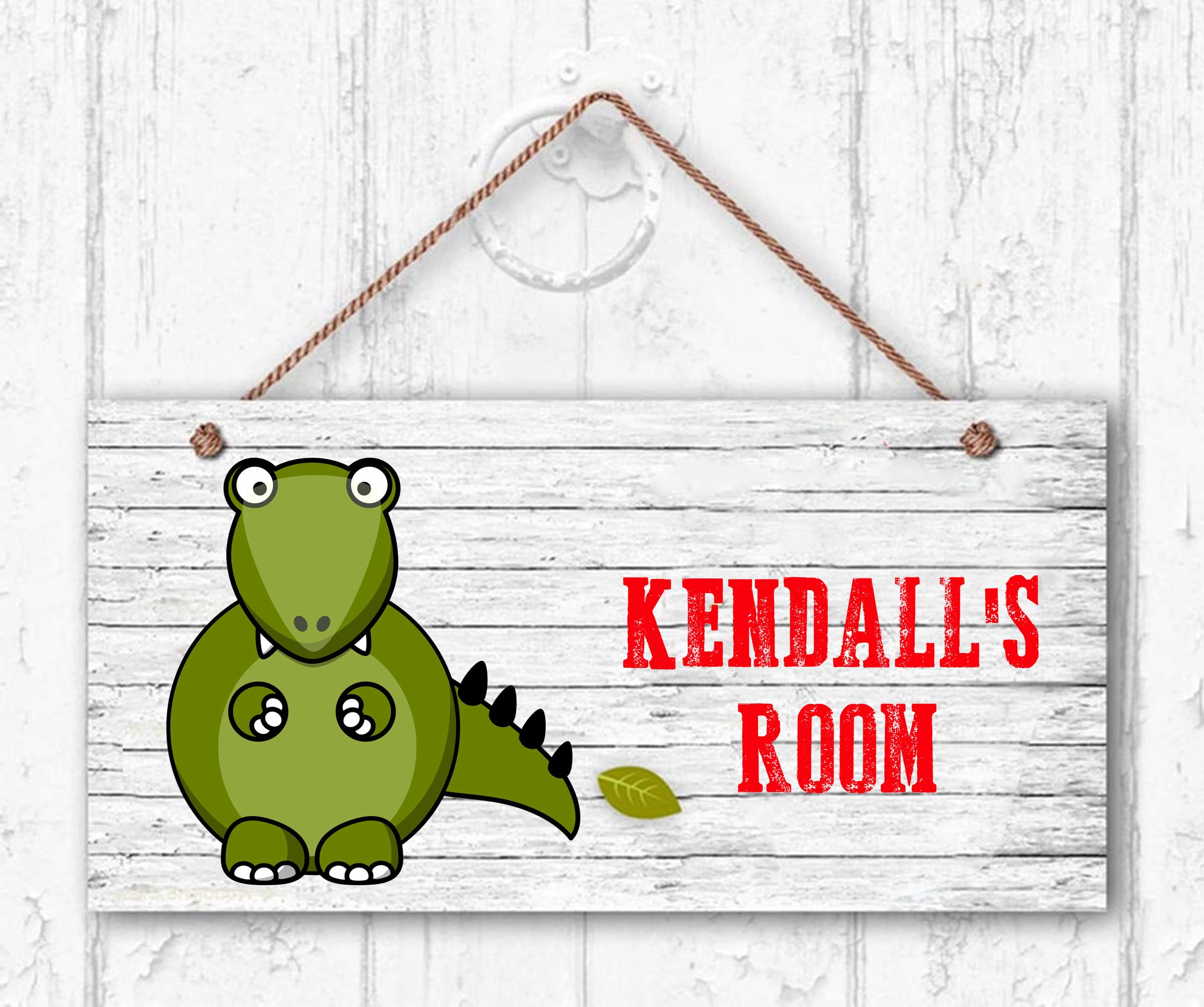 Vintage Dinosaur Personalized Nursery Wall Decor - Custom Name Sign for Baby Room, Kids Bedroom & Playroom Decor (ROOM26) - Perfect for Dinosaur Theme Nursery, Birthday Gifts & Children's Room Decoration