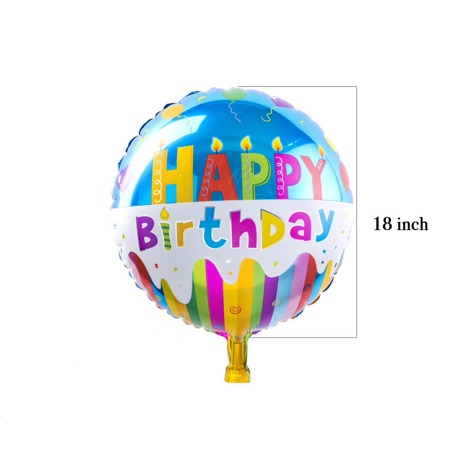 50-Pack Happy Birthday Aluminum Foil Balloons - 18 Inch Round Helium Floating Mylar Balloons for Party Decorations, Birthday Celebrations, Baby Showers & Special Events