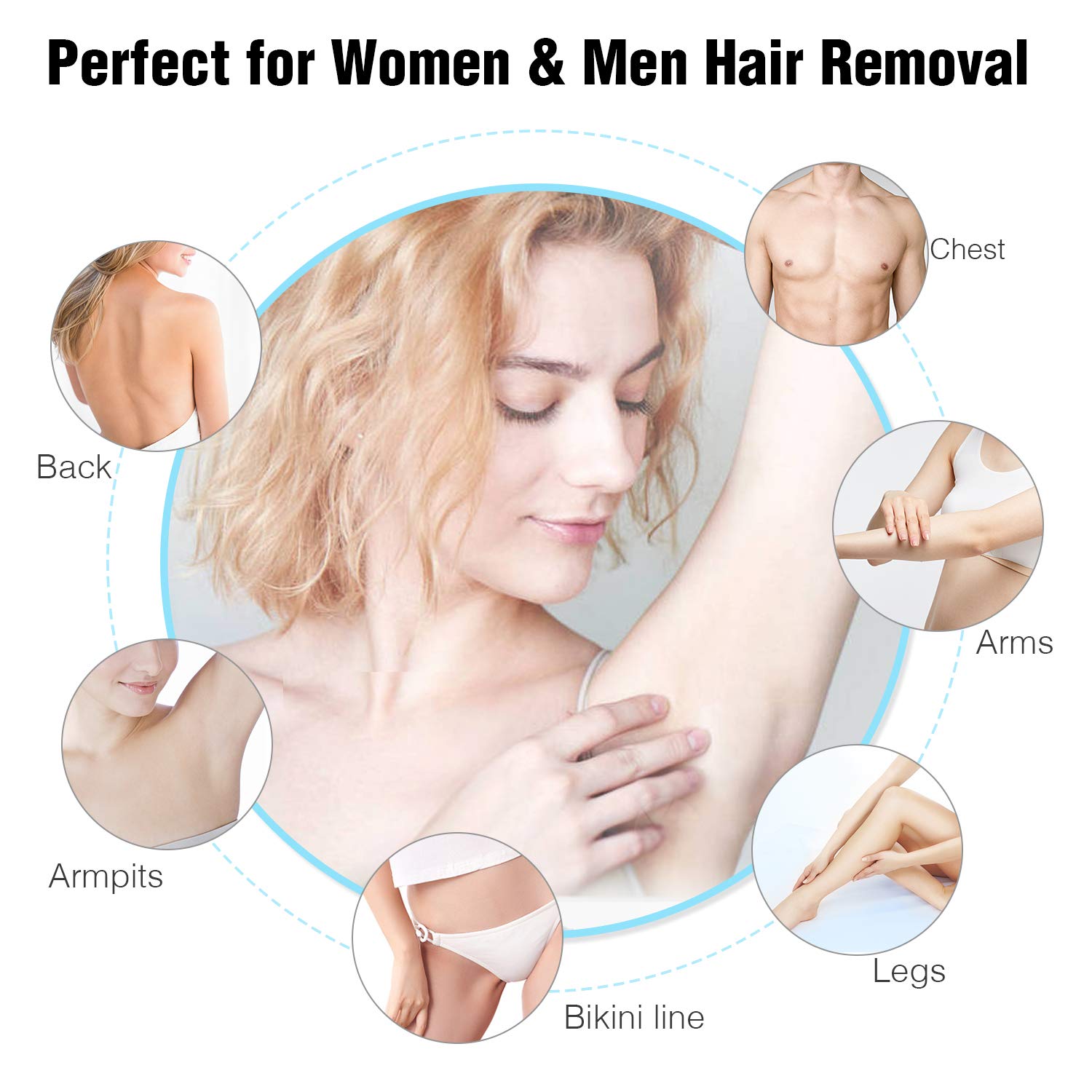 IMENE Painless IPL Laser Hair Removal Device for Women & Men - Permanent Hair Remover for Bikini, Legs, Arms, Armpits - Most Effective IPL Technology (Intense Pulsed Light) - At-Home Hair Removal Solution for Smooth Skin