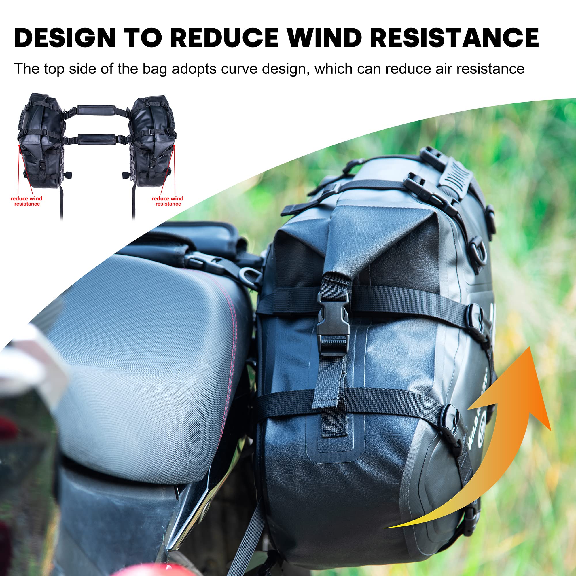 Waterproof Motorcycle Saddlebags 24L/36L/50L - Durable Pannier Bags for Adventure Rides