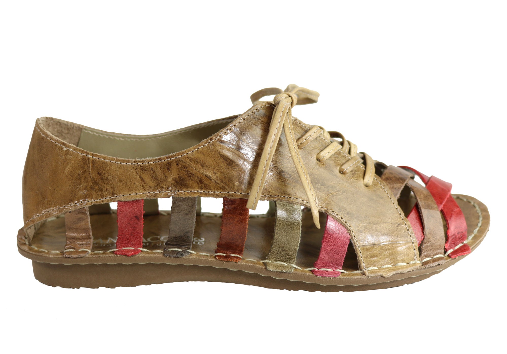 Andacco Petuna Women's Comfortable Flat Leather Sandals - Handmade in Brazil - Perfect for Beach, Vacation & Summer Outfits