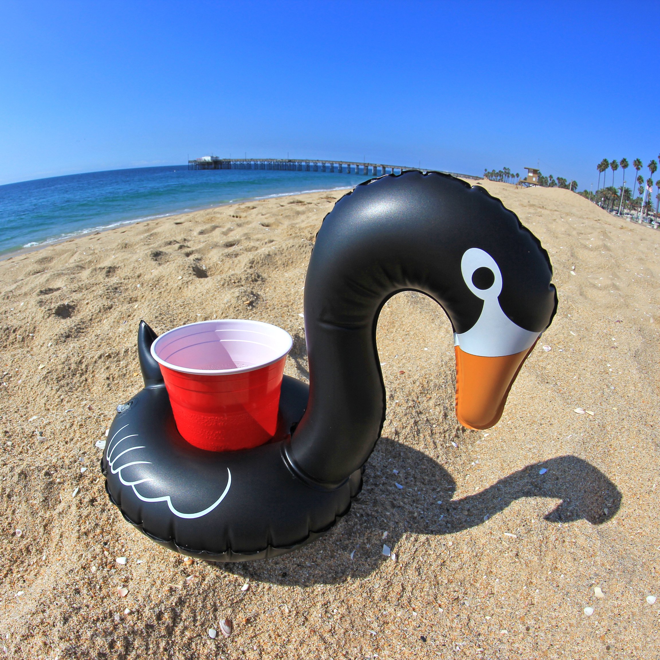 GoFloats Inflatable Pool and Hot Tub Drink Holders (3 Pack) - Unicorn, Flamingo, Palm Tree Designs - Perfect for Summer Parties, Beach Days, and Relaxing by the Pool