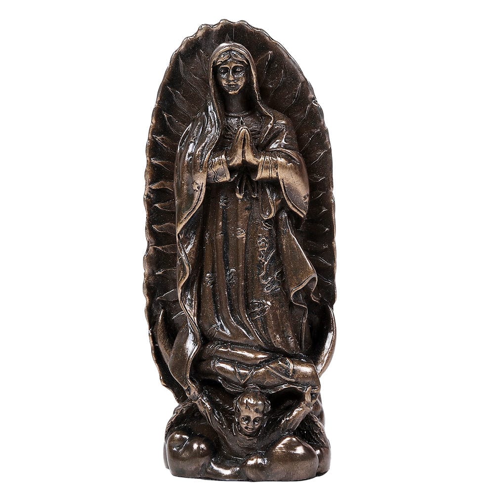 Beautiful Bronze Lady Guadalupe Statue - Religious Home Decor, Catholic Gift for Housewarming & Garden - Perfect for Prayer Altars, Patio Decor, and Spiritual Spaces