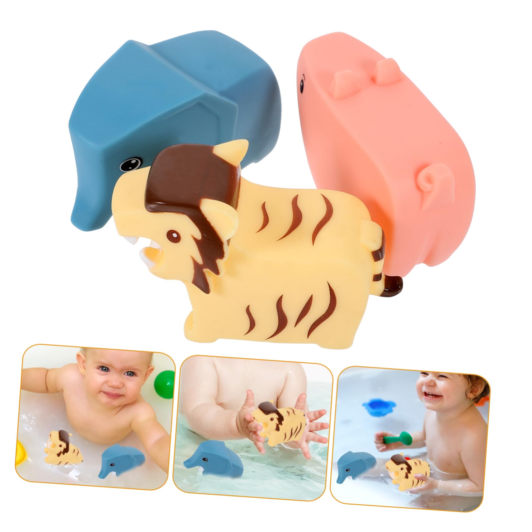 LALADEFIEE 3-Piece Cartoon Squirt Bath Toys Set - Floating Rubber Shower & Pool Toys for Kids - Fun Bathtime & Outdoor Water Play