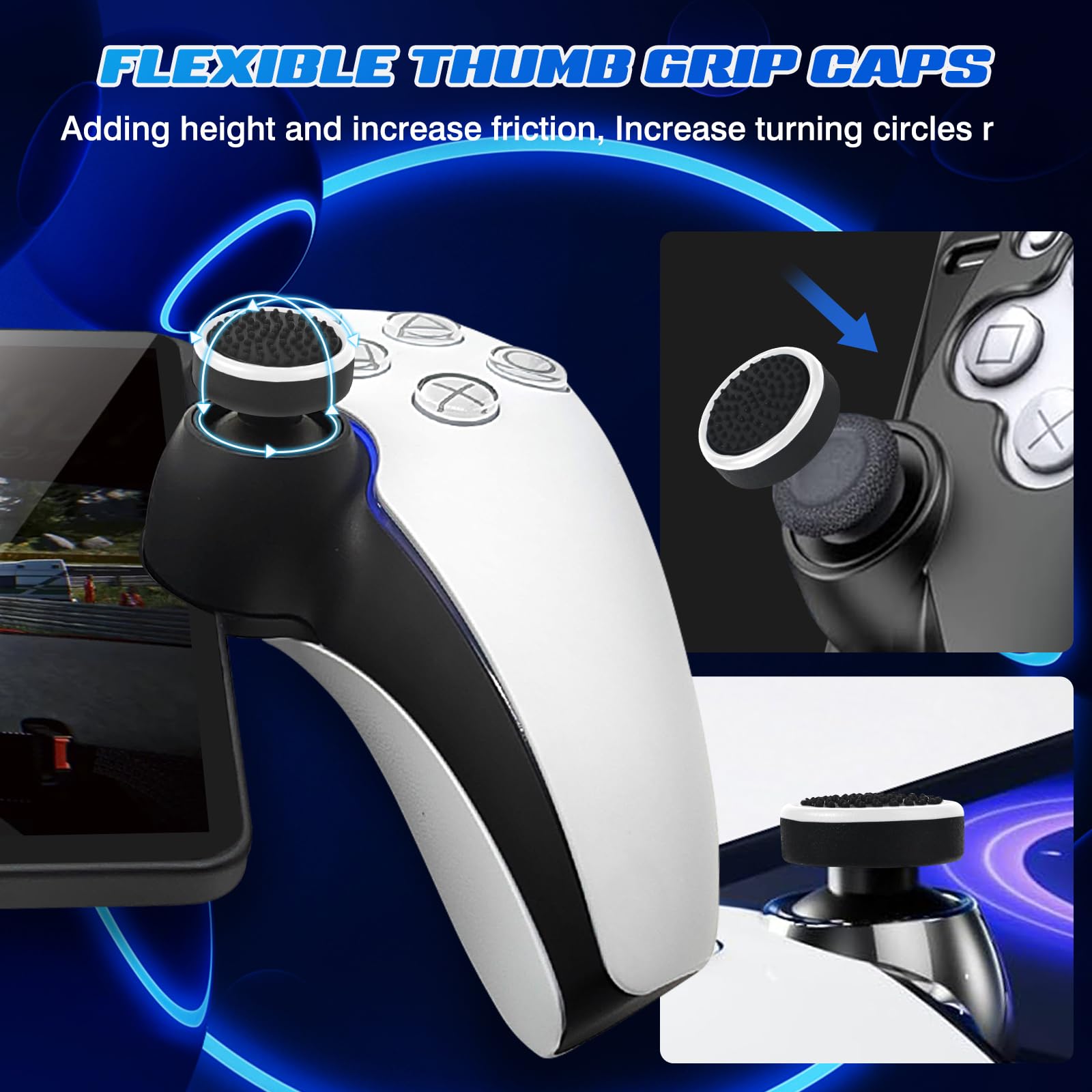 DLseego Silicone Protective Case Cover for PlayStation Portal Remote Player & PS5 Console - Soft Hand Grip Handle Shell Protector with 4PCS Thumb Grips Caps Accessories Kit (Black) | Perfect for Gaming Sessions, Travel Protection & Enhanced Grip Comfort