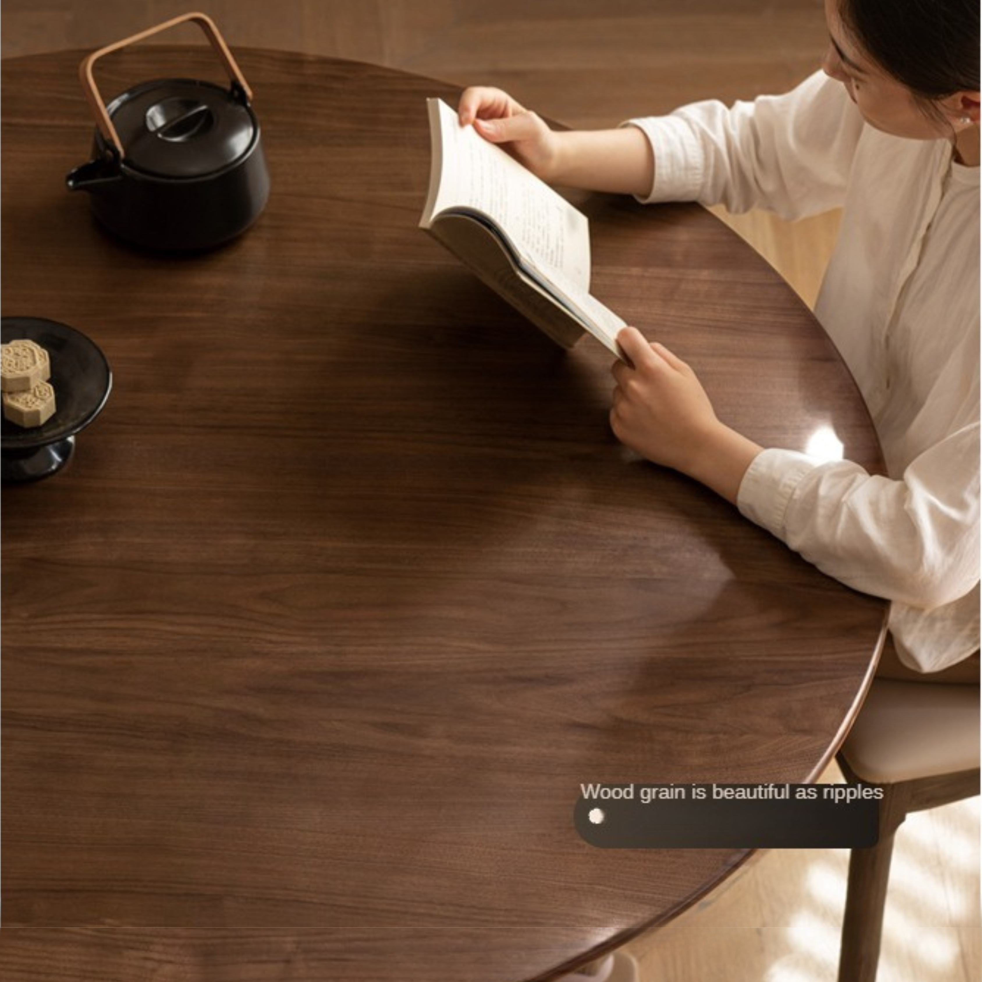 Solid Black Walnut Wood Dining Table - Rustic Farmhouse Style for Dining Room & Kitchen | Durable & Elegant Home Furniture