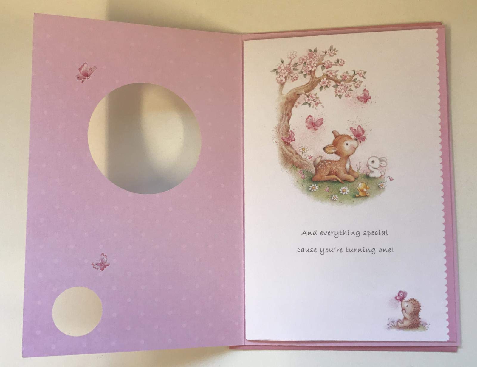 1st Birthday Card for Daughter - Personalized Birthday Greetings with Cute Designs | Perfect for Baby Girl's First Birthday Party & Celebration