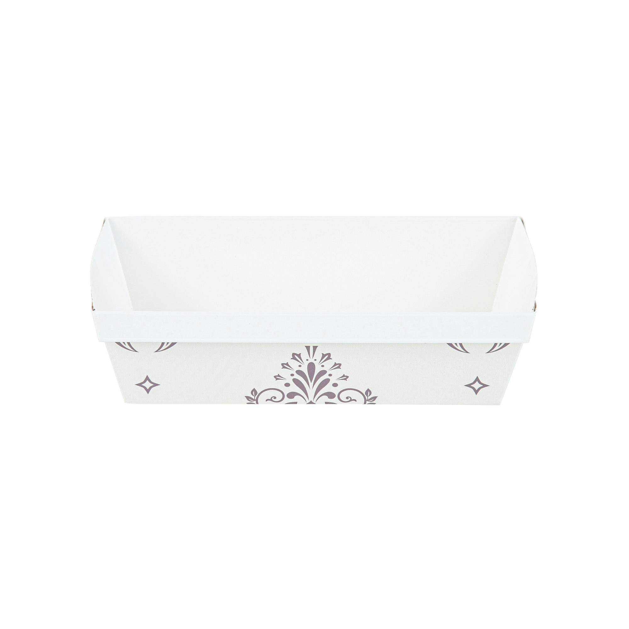 Bake Tek 13 oz Beige Vintage Floral Greaseproof Paper Loaf Pans - 7 x 3.25 x 2 Inches - Pack of 100 - Perfect for Homemade Bread, Cakes & Party Treats Baking