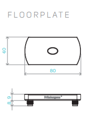 FritsJurgens Rectangular Floorplate System M - Stainless Steel Hinge for Modern Doors | Perfect for Home, Office & Commercial Spaces