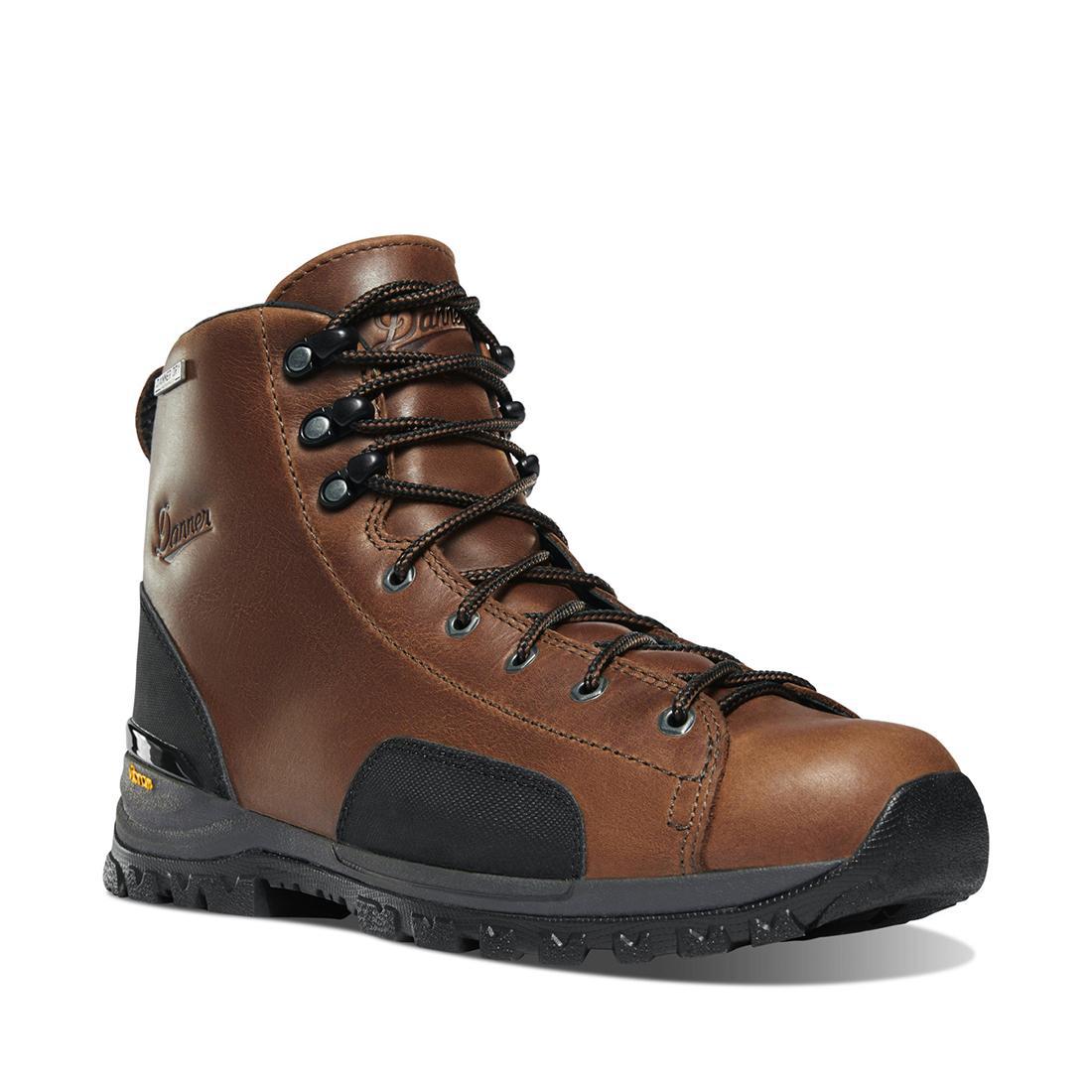 Stronghold 6 Soft Toe Work Boots for Men - Dark Brown Leather Safety Shoes - Comfortable & Durable for Construction, Landscaping & Outdoor Work