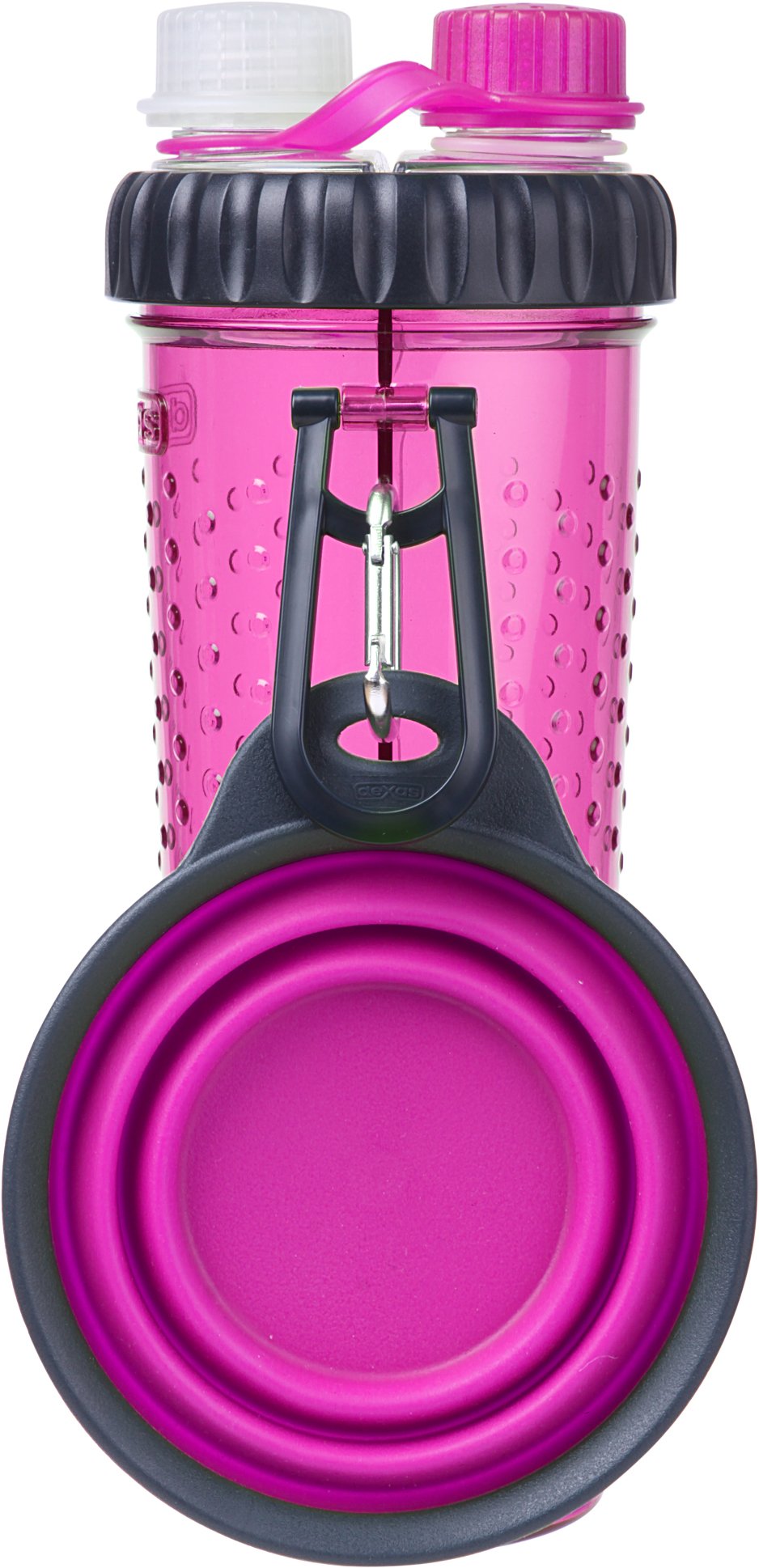 Dexas Pet Hydration Bottle with Collapsible Cup - Pink | Travel & Outdoor Water for Dogs
