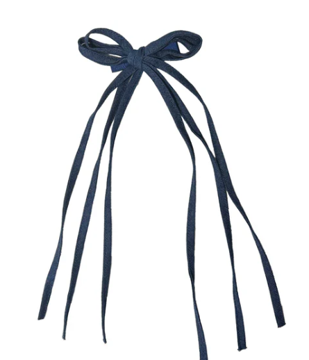 Indigo Denim Bow Knot Hair Accessory for Women - Stylish Hair Clip for Casual, Boho, and Party Hairstyles