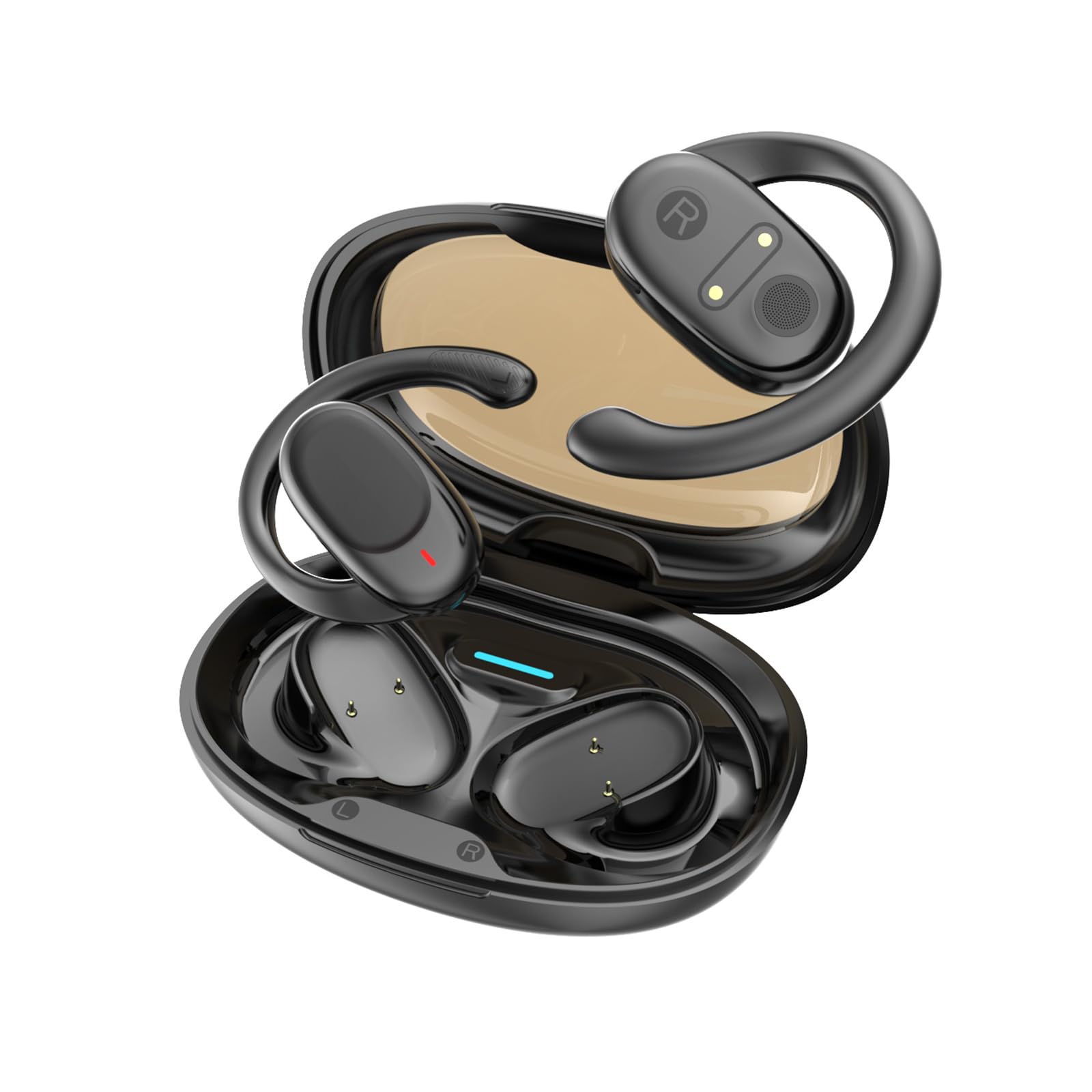 Wireless Bone Conduction Headphones with Ear Hooks - Open Ear Bluetooth Earbuds for Running, Cycling, Workouts & Outdoor Activities - Sweatproof & Comfortable Sports Headphones