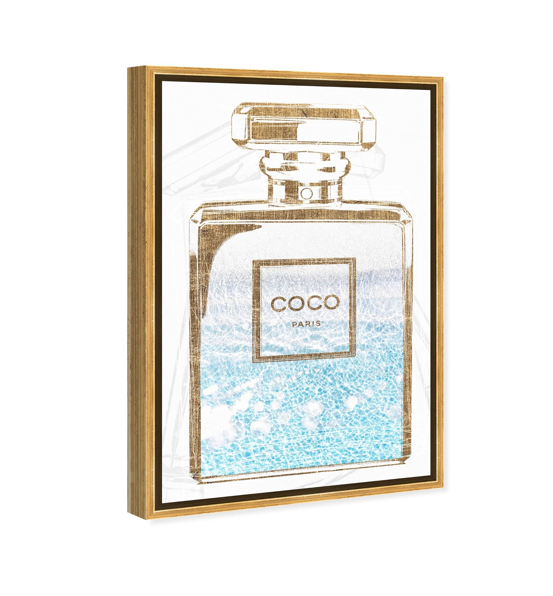 Oliver Gal Artist Co. Fashion & Glam Wall Art Canvas Print - Perfume Water Love Light Home Decor (20x30 Inches, Gold Frame) - Perfect for Living Room, Bedroom & Office Decor