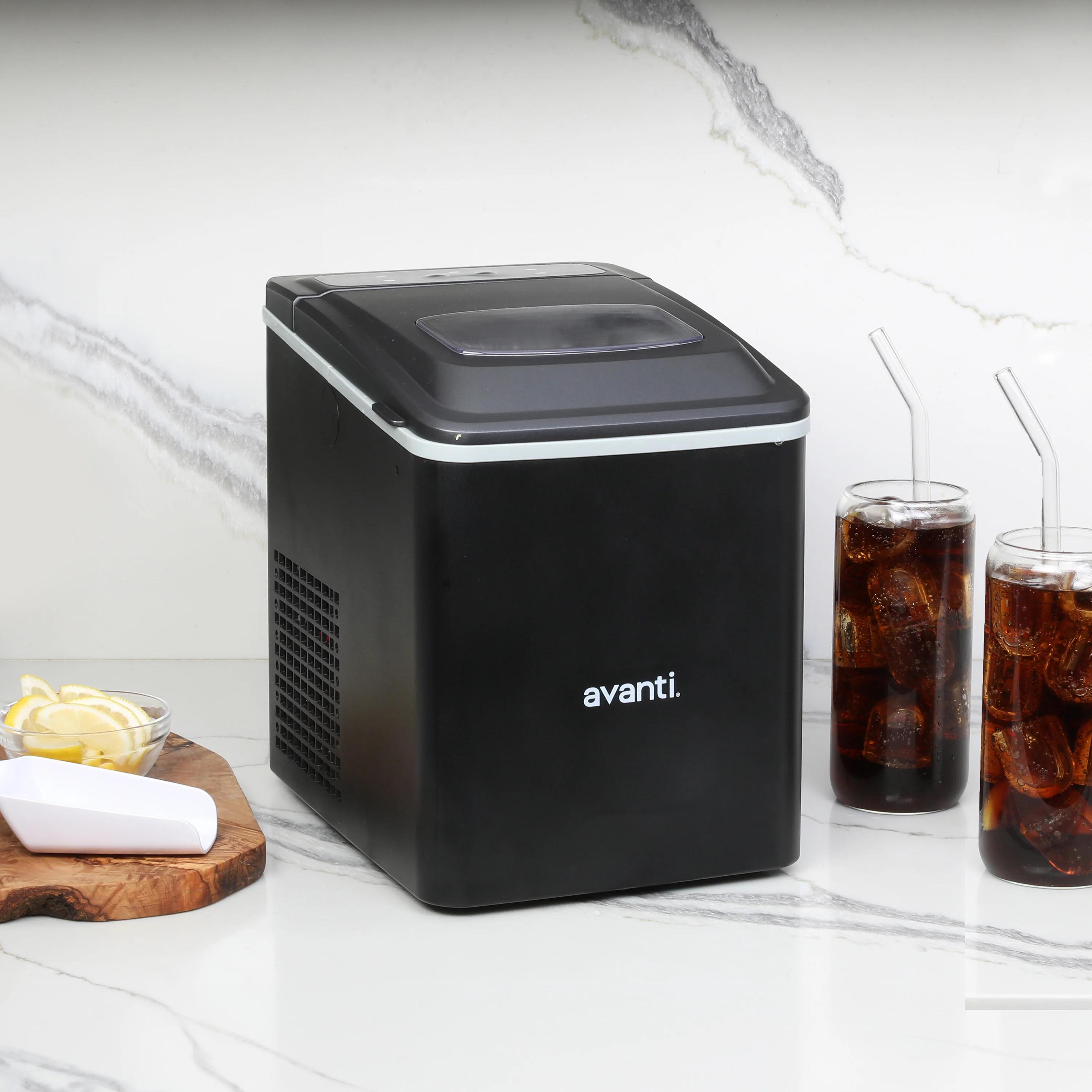 Avanti Mighty Ice Countertop Bullet Ice Maker AVIM2625BK - Fast Nugget Ice Machine for Home, Office & Bar - Compact Portable Ice Cube Maker with Self-Cleaning Function