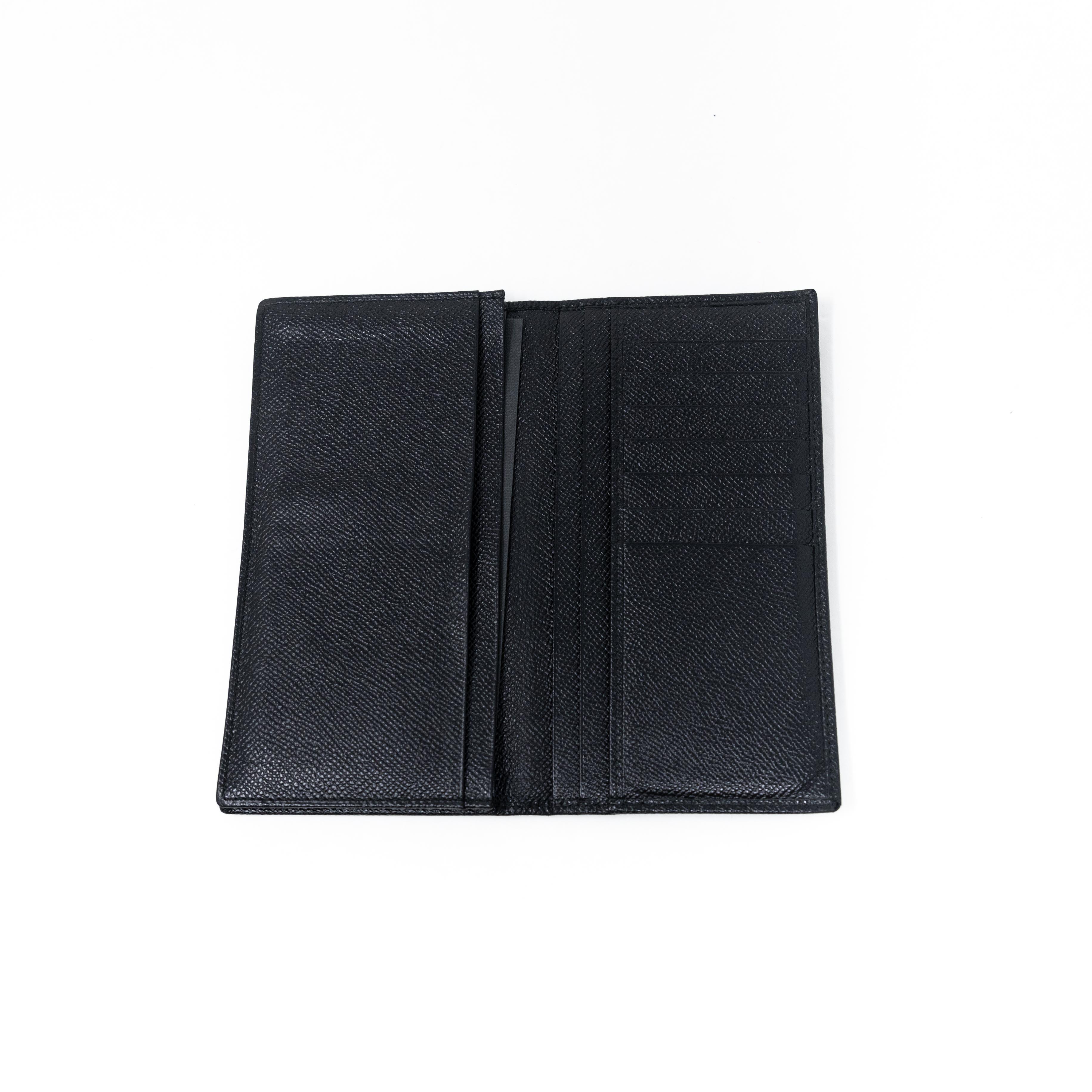 Bvlgari Black Leather Long Wallet for Men - Luxury Designer Bifold Wallet with RFID Protection - Perfect for Business, Travel & Everyday Use