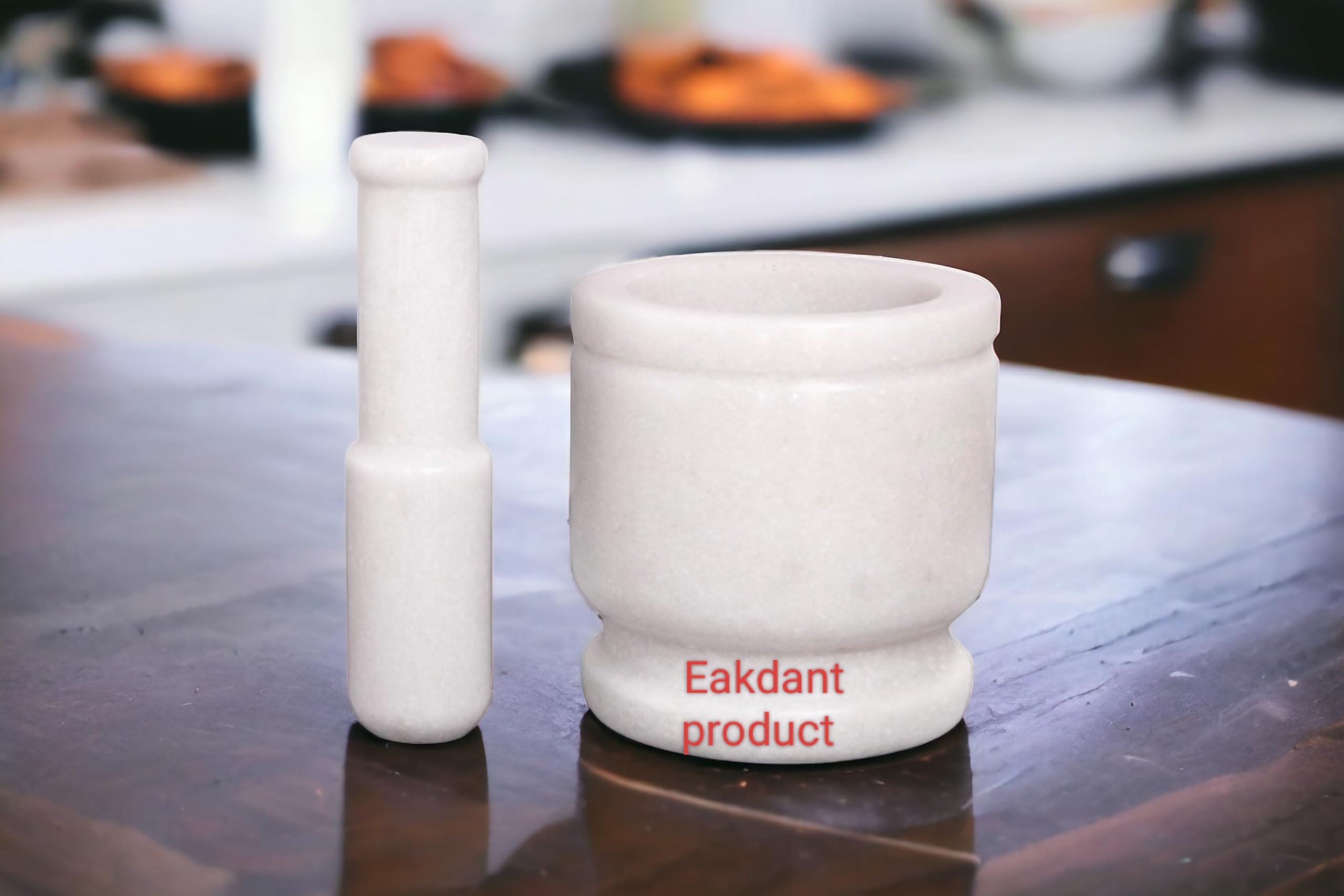 Natural Stone Grinder & Mortar Pestle Set - Large 5x5 Inch for Spices, Herbs, Garlic, Ginger - Traditional Handmade Kallu, Kunda, Dasta - Perfect for Indian Cooking, Ayurvedic Remedies & Kitchen Use