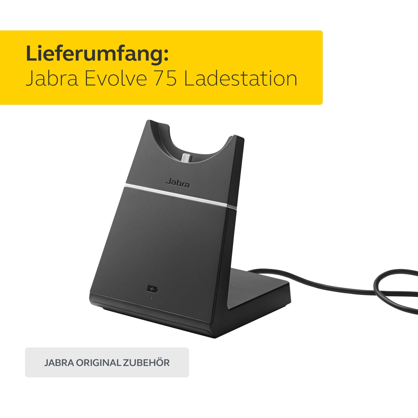Jabra Evolve 75 Charging Stand - Genuine Office Headset Accessory for Easy Charging & Storage | Perfect for Workspace Organization & Headset Maintenance