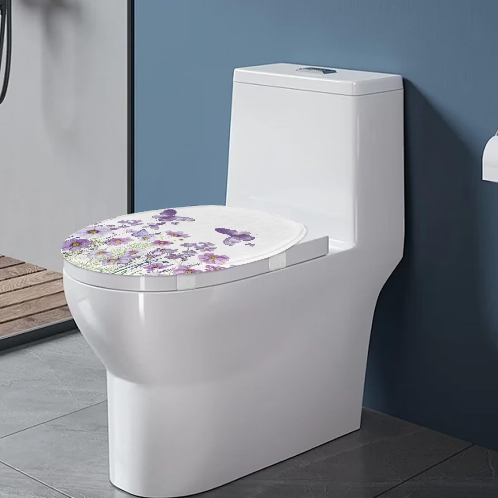 Soft Absorbent Purple Toilet Seat Cover - Aesthetic Elongated Toilet Lid Cover for Bathroom Decor, Fits Most Standard Toilets - Perfect for Home, Hotel & Spa Bathroom Accessories