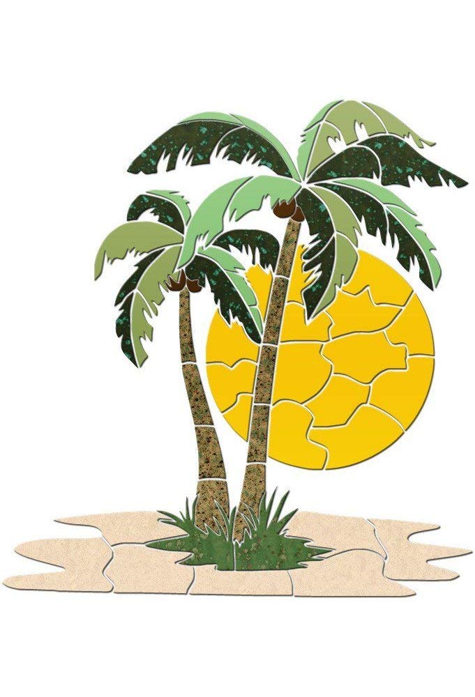 Palm Tree 2 Ceramic Swimming Pool Mosaic Tile (36