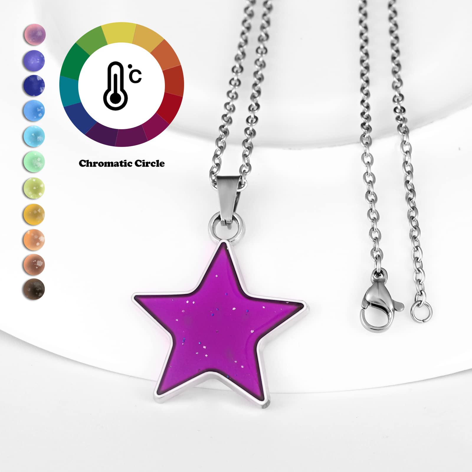 Feilok Women's Stainless Steel Dolphin Pendant Necklace with Color Changing Temperature Sensitive Chain | Elegant Jewelry Gift for Her | Perfect for Beach Vacations, Date Nights & Everyday Wear