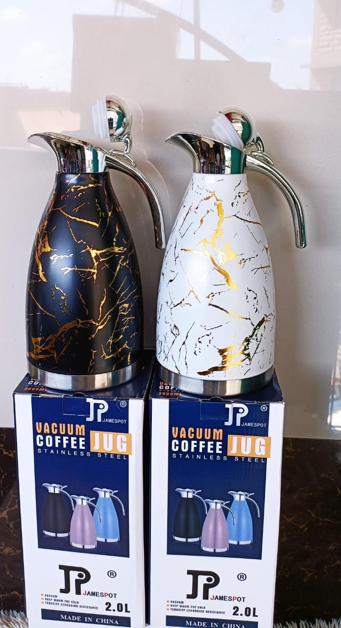 Premium Marble Vacuum Insulated Coffee Flask - Double Wall Stainless Steel Travel Mug for Hot & Cold Drinks - Perfect for Office, Commuting, and Outdoor Adventures