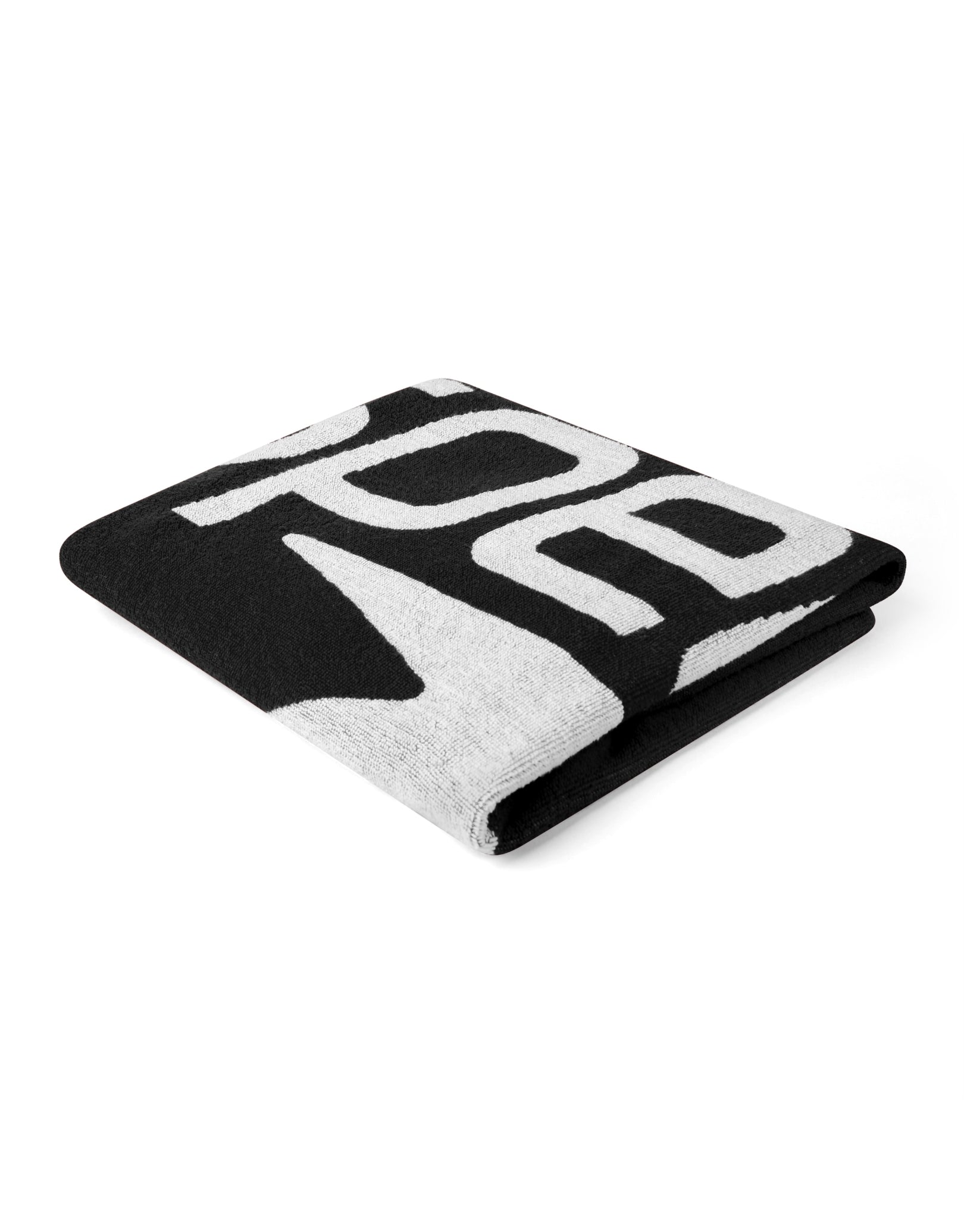 Custom Embroidered Logo Towel - Premium Black & White Cotton Towel for Gym, Spa, Beach & Pool Use