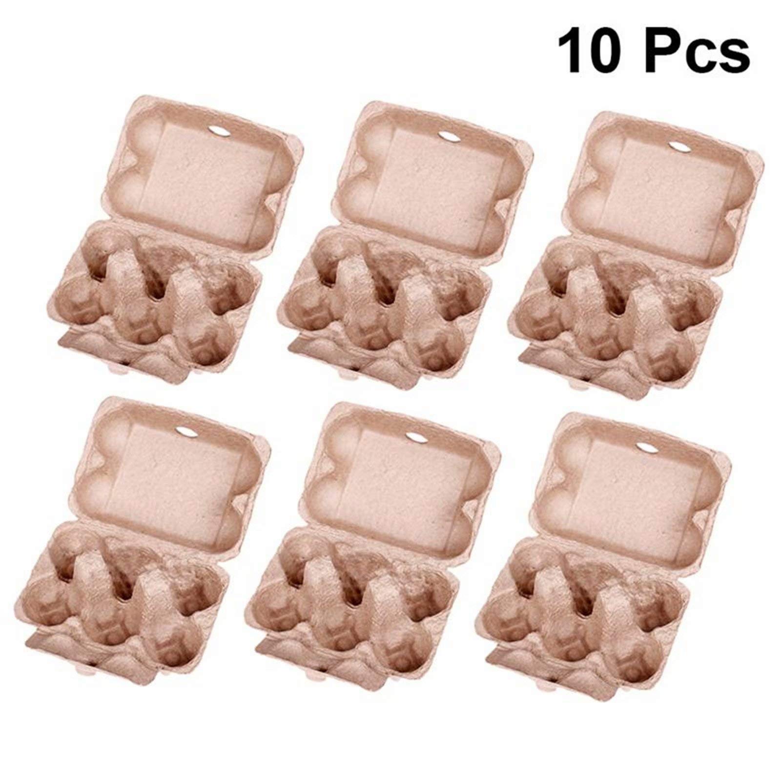 ASkinds 10 Pack Biodegradable 6-Cell Pulp Egg Cartons | Eco-Friendly Reusable Egg Holders for Farm Fresh Eggs | Perfect for Farmers Markets, Home Chicken Coops & Organic Egg Storage